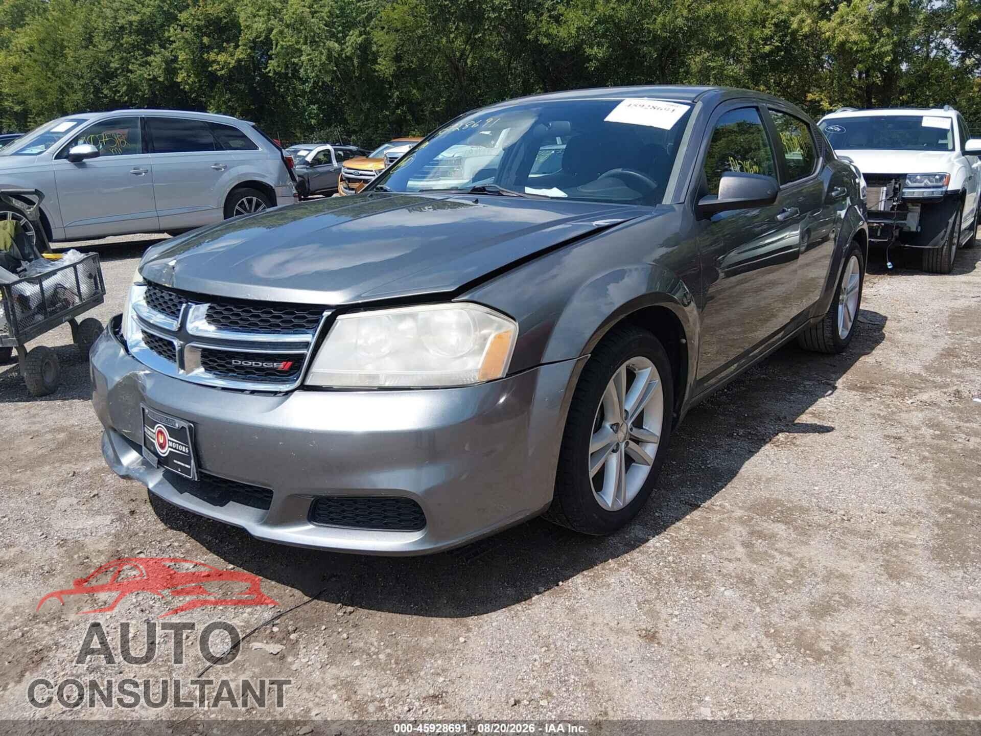 DODGE AVENGER 2013 - 1C3CDZAG6DN572222