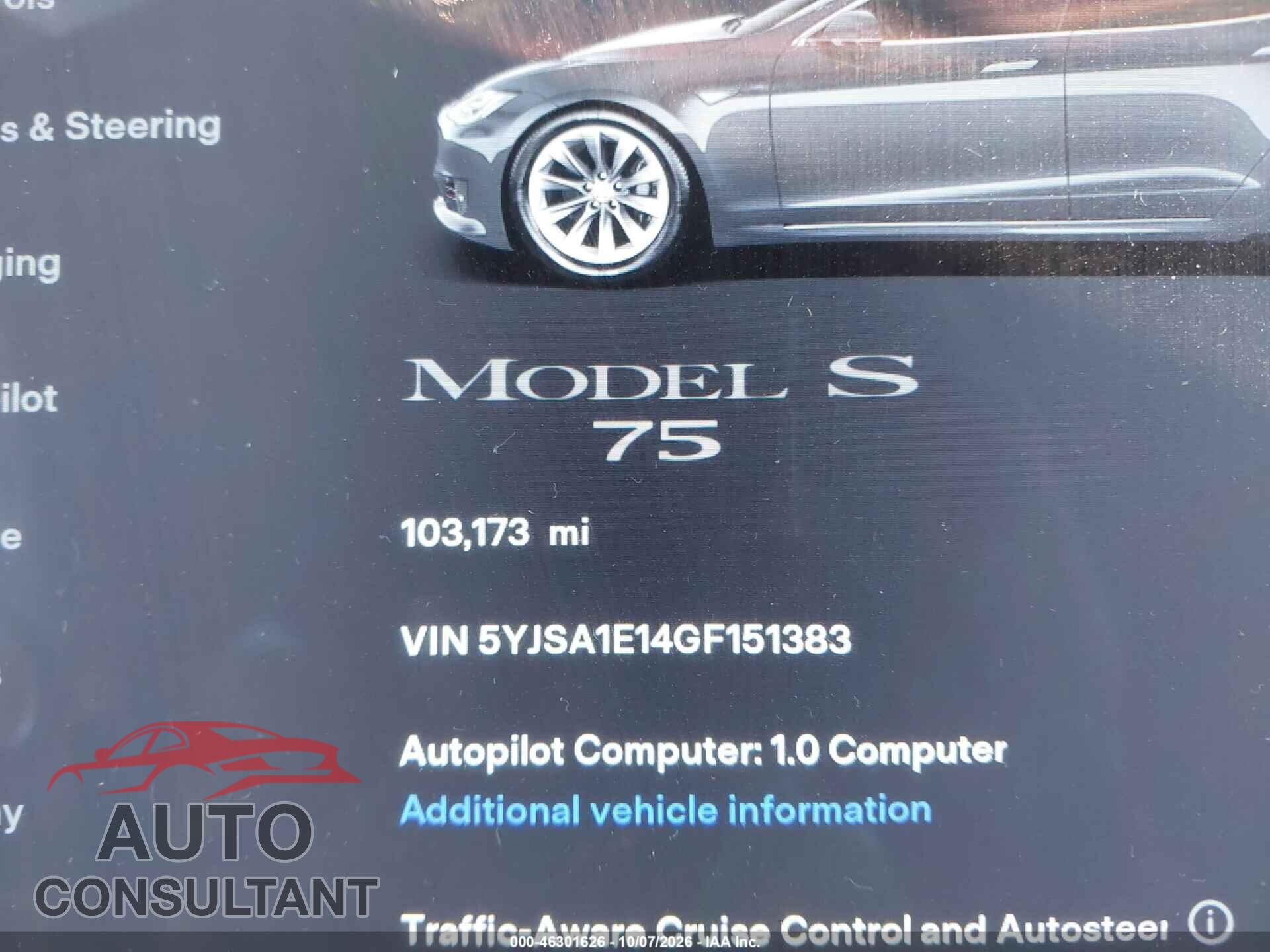 TESLA MODEL S 2016 - 5YJSA1E14GF151383