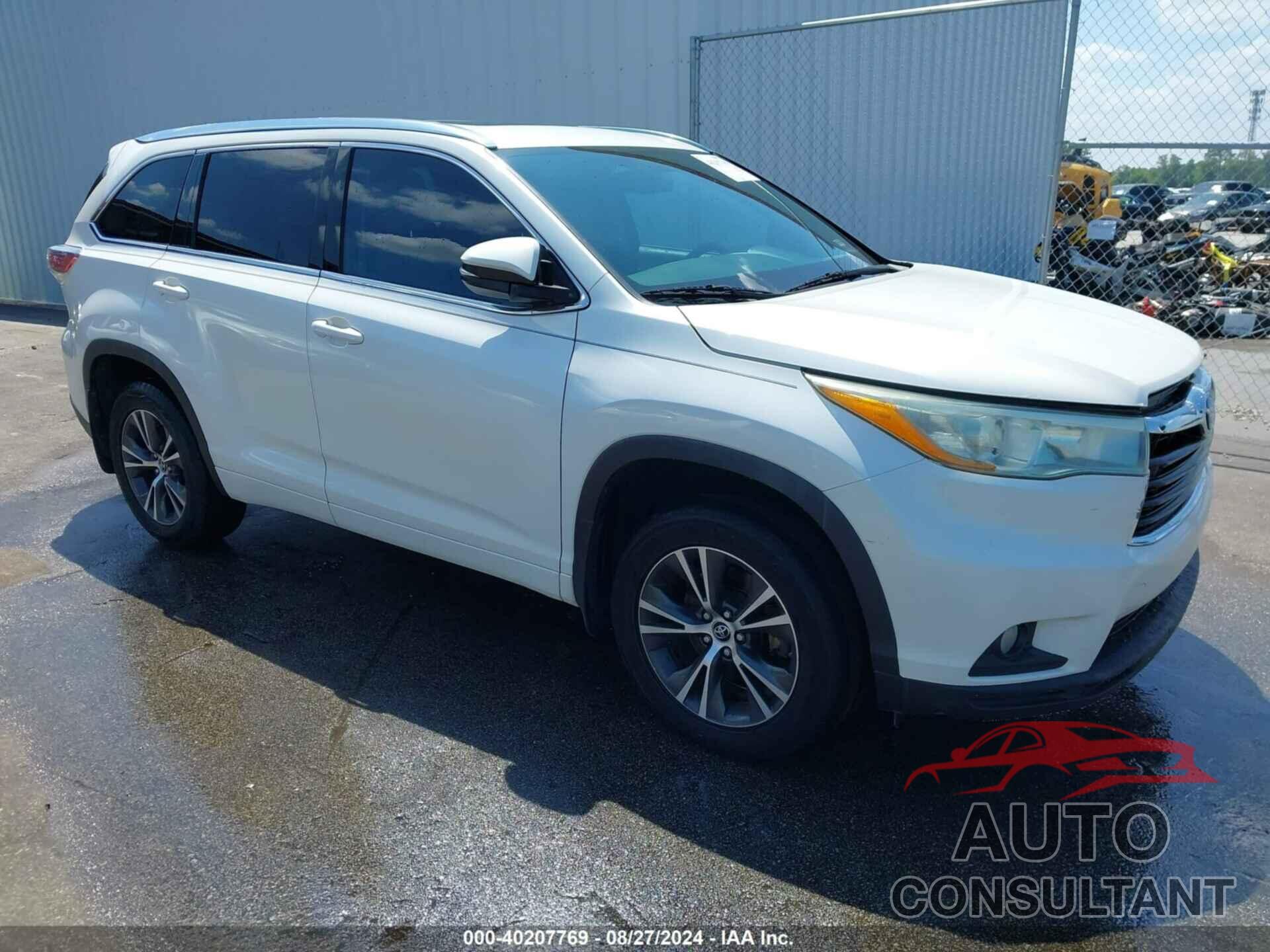 TOYOTA HIGHLANDER 2016 - 5TDJKRFHXGS259327