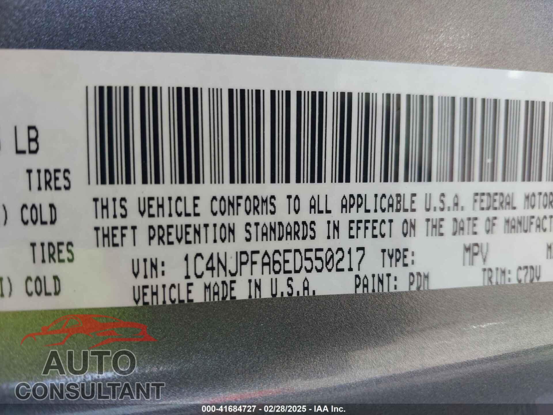 JEEP PATRIOT 2014 - 1C4NJPFA6ED550217