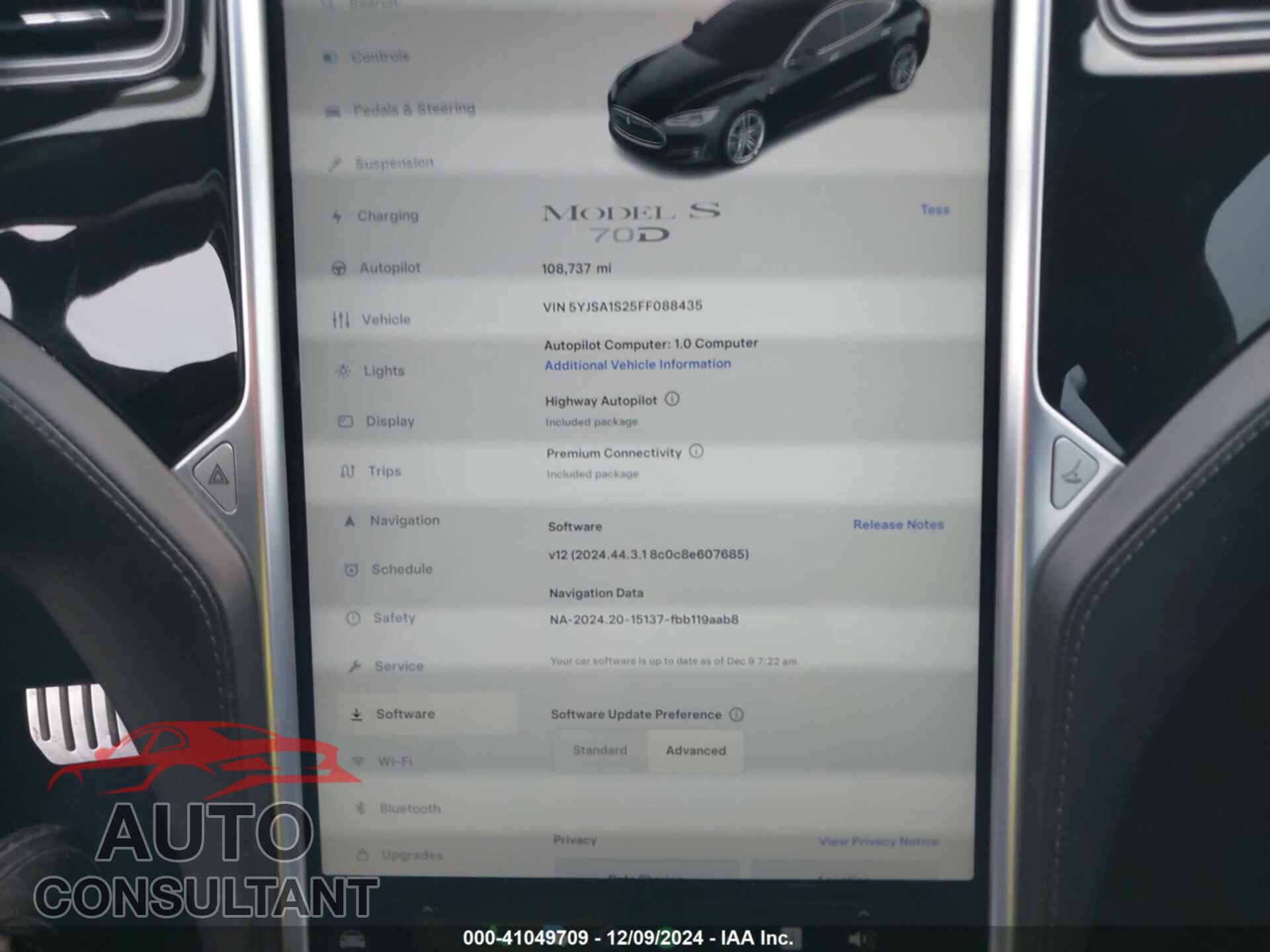 TESLA MODEL S 2015 - 5YJSA1S25FF088435