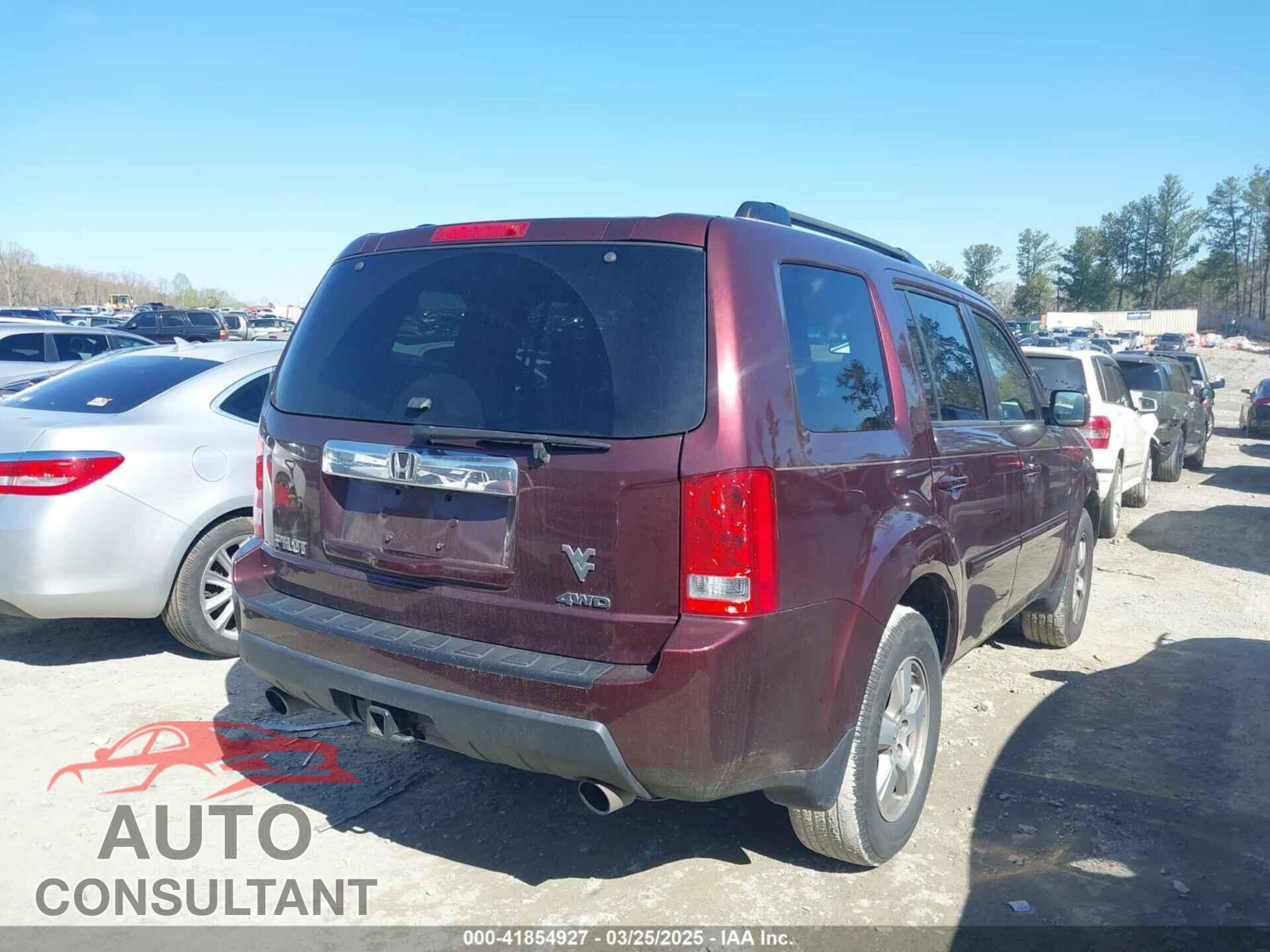 HONDA PILOT 2011 - 5FNYF4H76BB024124