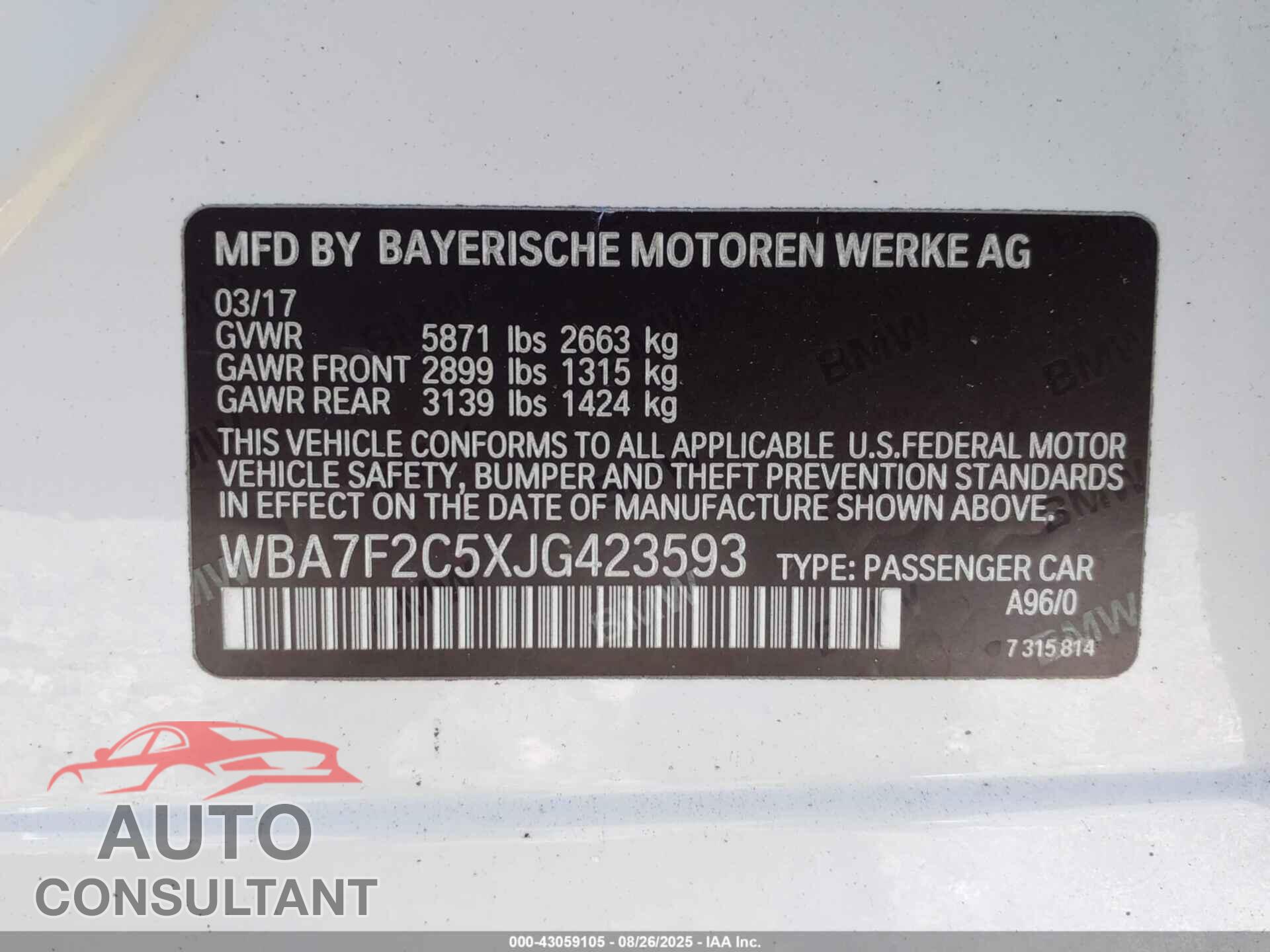 BMW ALPINA B7 2018 - WBA7F2C5XJG423593