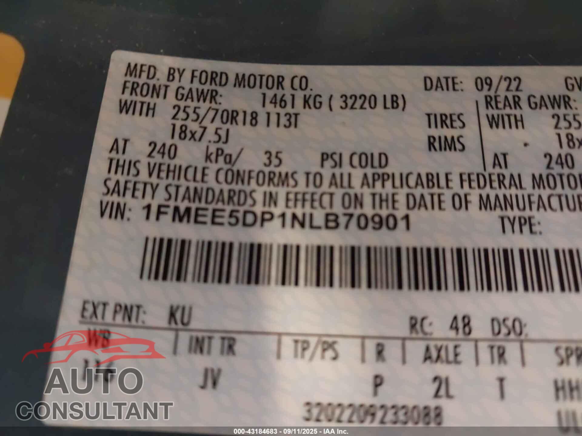 FORD BRONCO 2022 - 1FMEE5DP1NLB70901
