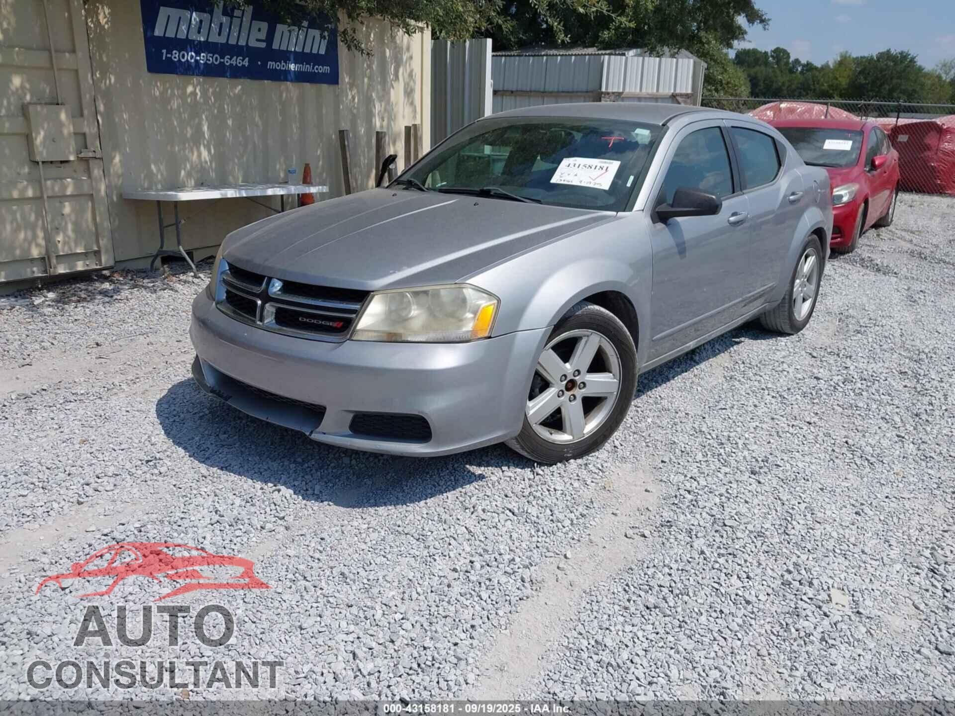 DODGE AVENGER 2013 - 1C3CDZAB8DN642730