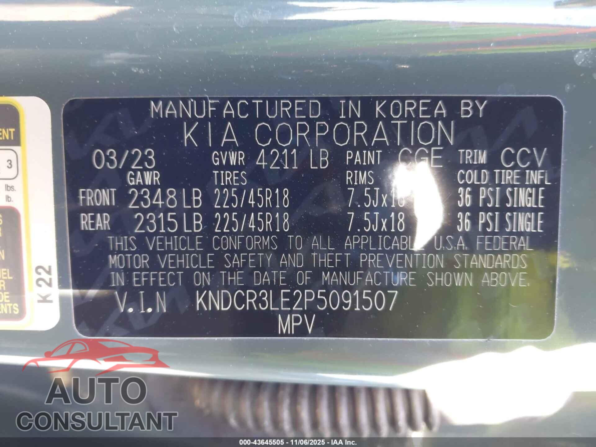 KIA NIRO 2023 - KNDCR3LE2P5091507