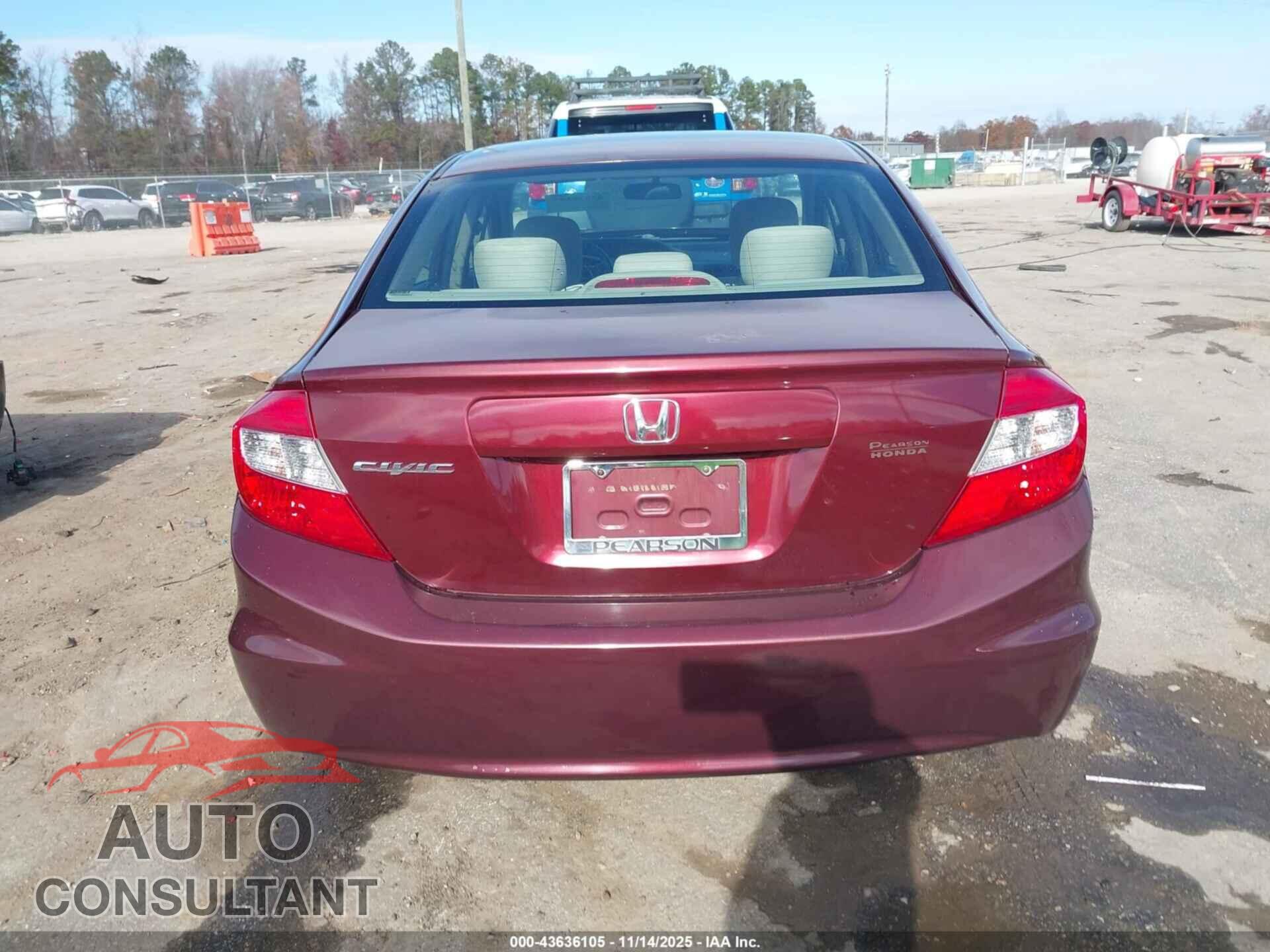 HONDA CIVIC 2012 - 2HGFB2F52CH536520