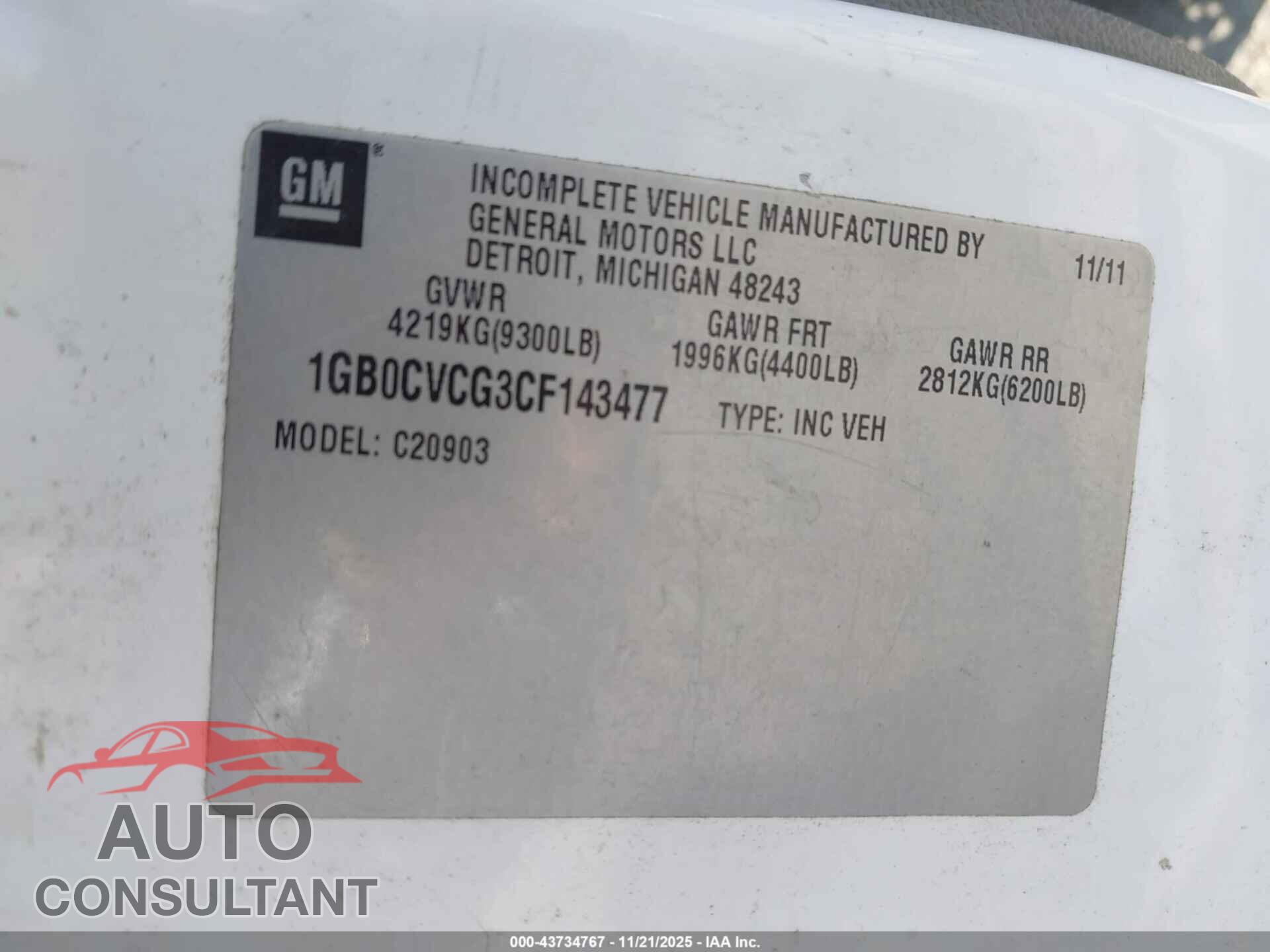 CHEVROLET SILVERADO 2500HD 2012 - 1GB0CVCG3CF143477