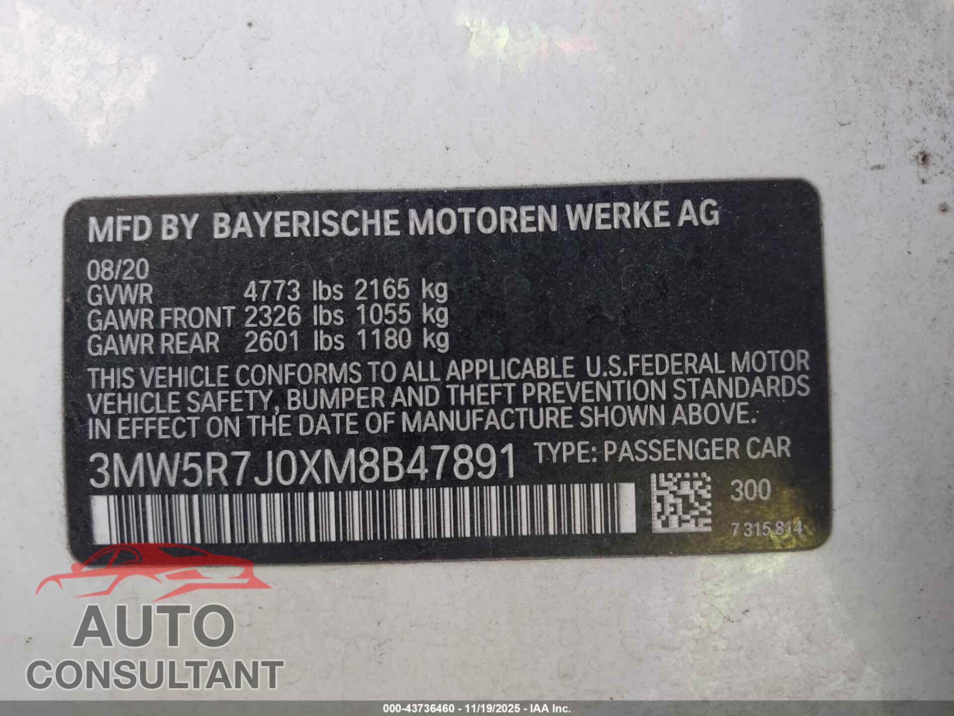 BMW 330I 2021 - 3MW5R7J0XM8B47891