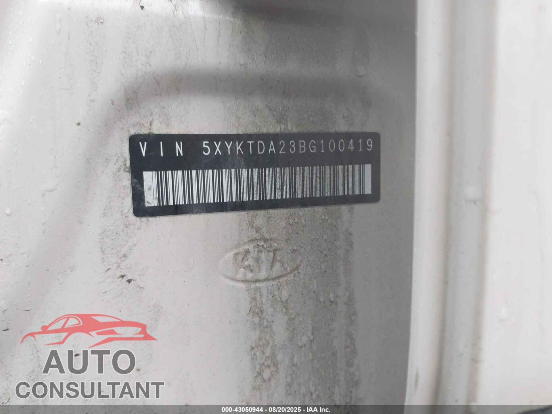 KIA SORENTO 2011 - 5XYKTDA23BG100419
