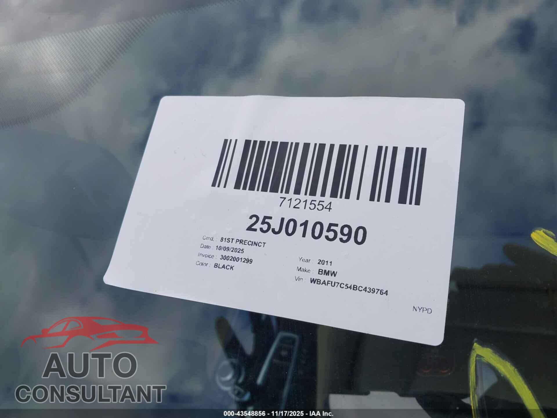 BMW 535I 2011 - WBAFU7C54BC439764