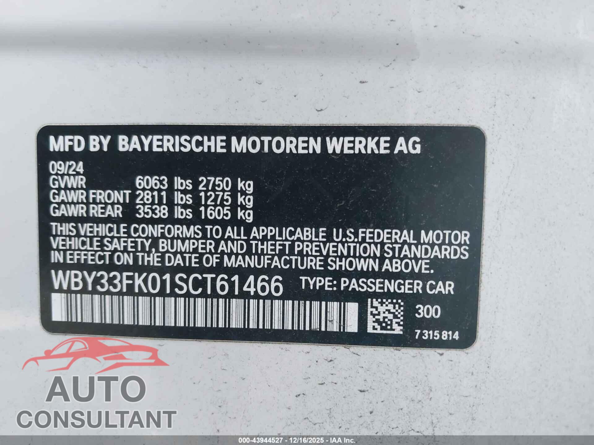 BMW I5 2025 - WBY33FK01SCT61466