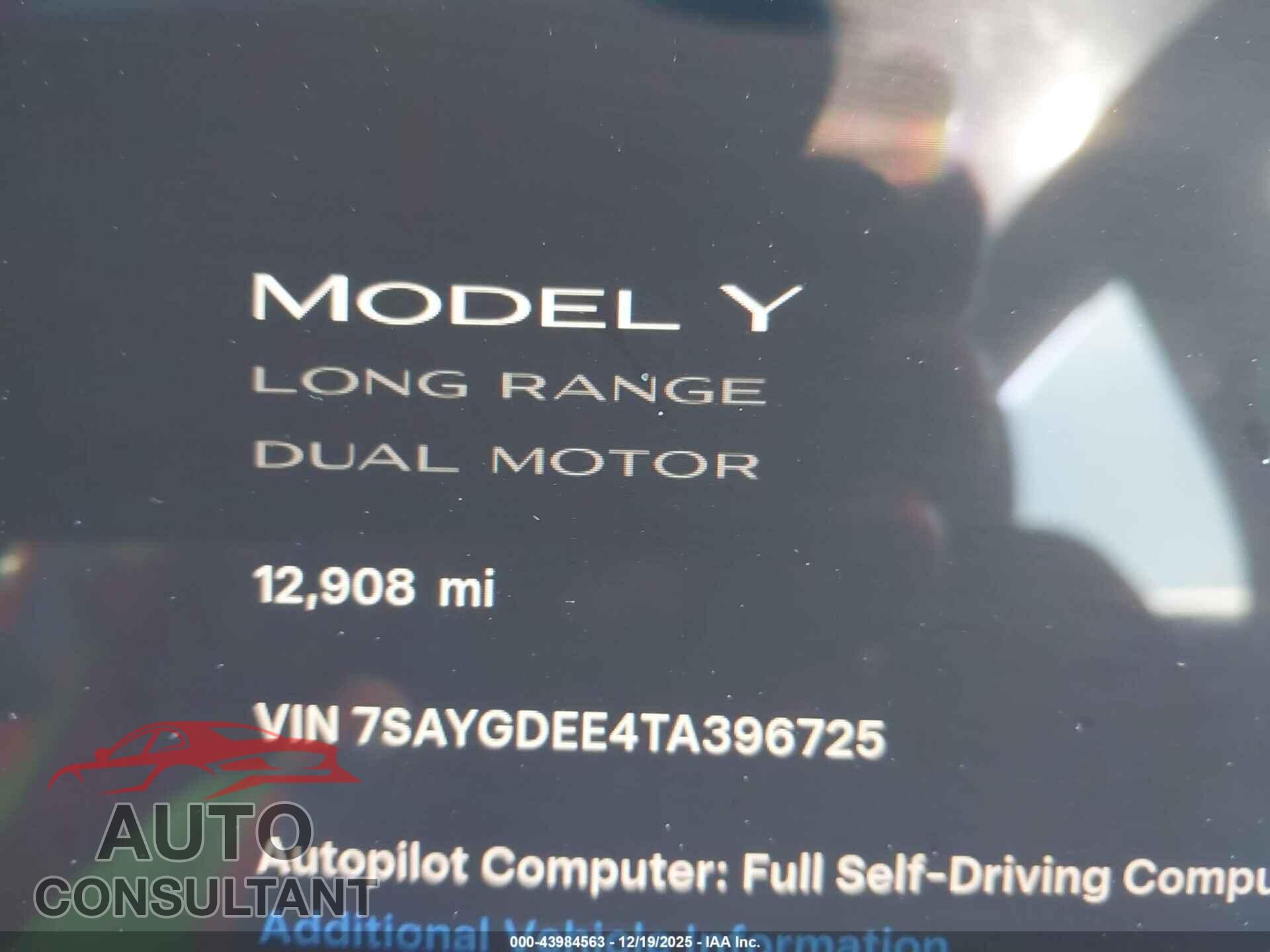TESLA MODEL Y 2026 - 7SAYGDEE4TA396725