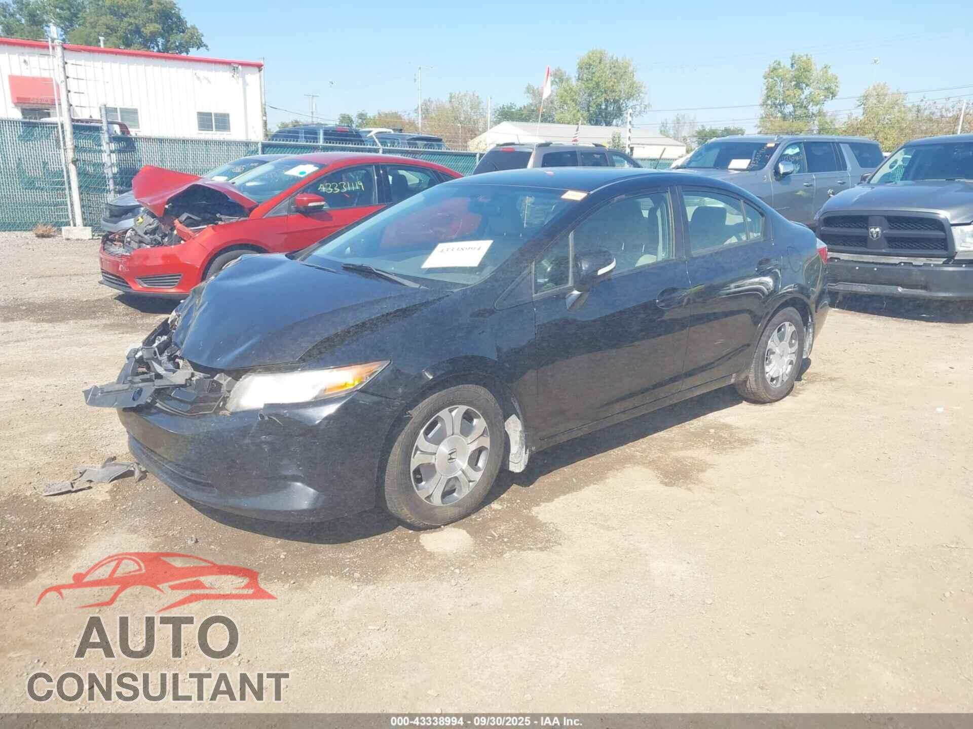 HONDA CIVIC HYBRID 2012 - JHMFB4F21CS009902