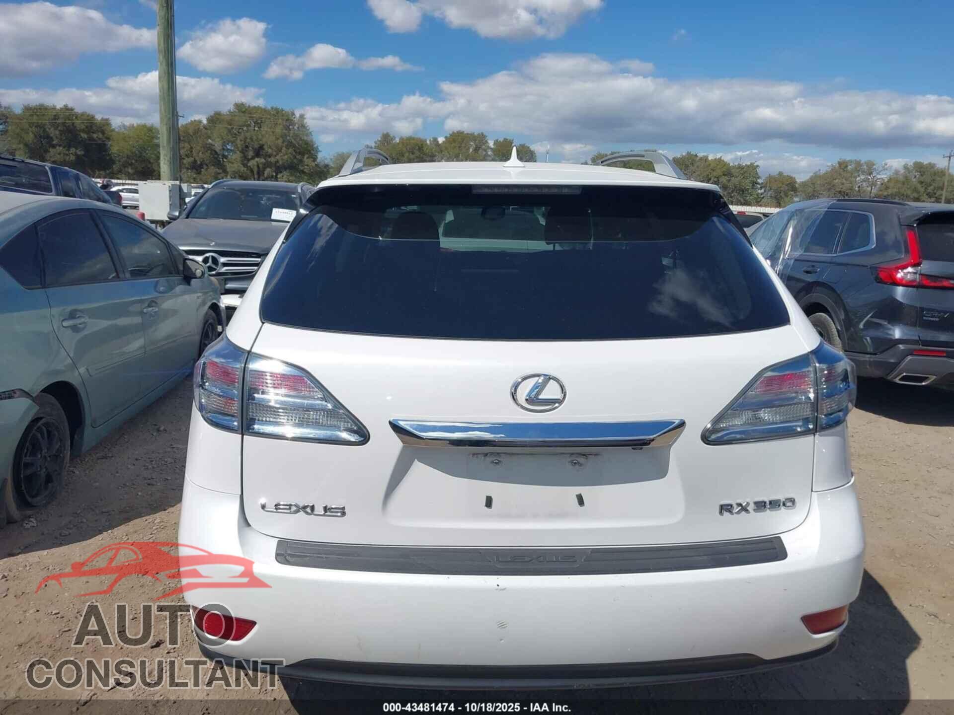 LEXUS RX 350 2010 - 2T2ZK1BA8AC015569
