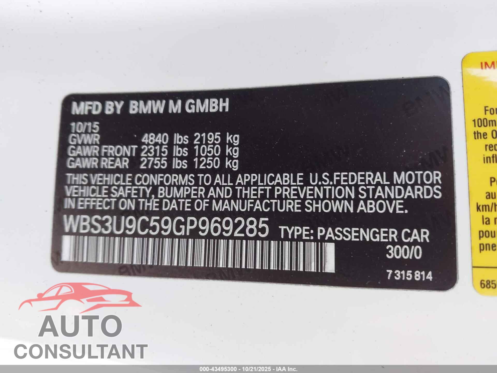 BMW M4 2016 - WBS3U9C59GP969285