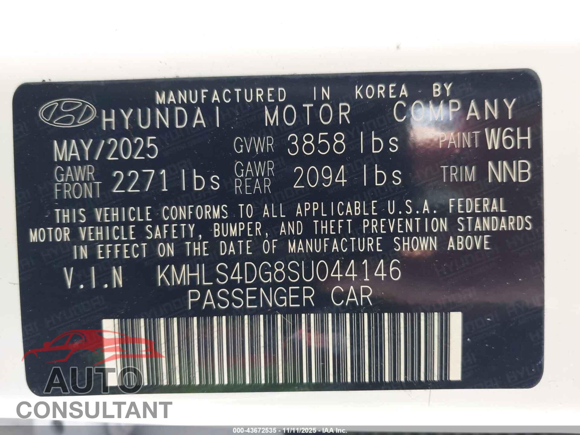 HYUNDAI ELANTRA 2025 - KMHLS4DG8SU044146