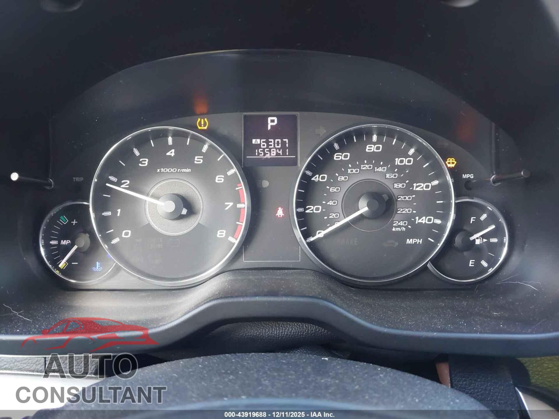 SUBARU OUTBACK 2012 - 4S4BRBGC6C3246348