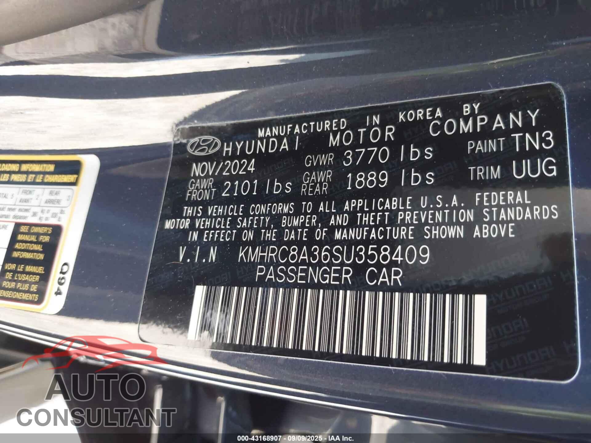 HYUNDAI VENUE 2025 - KMHRC8A36SU358409