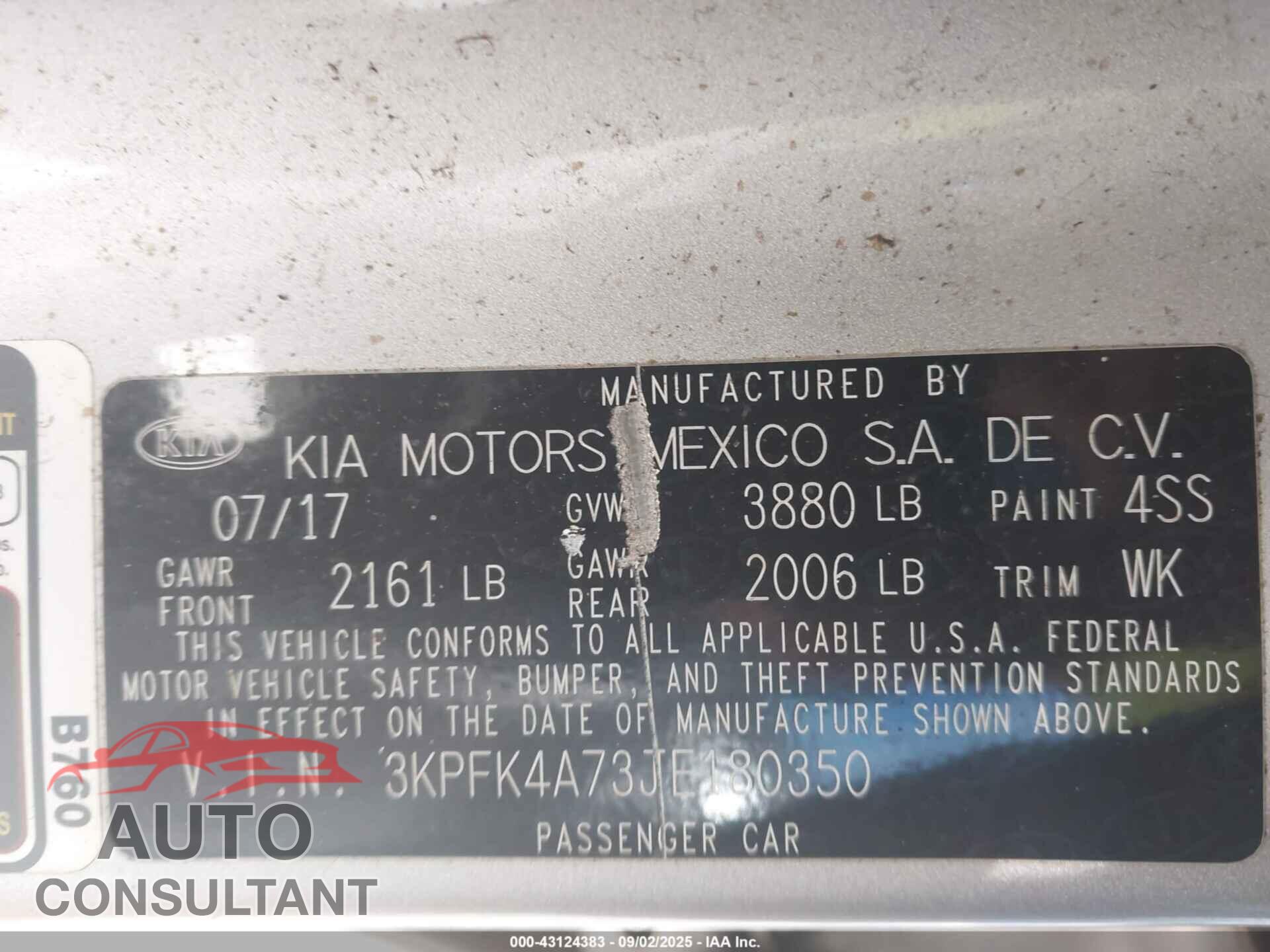 KIA FORTE 2018 - 3KPFK4A73JE180350