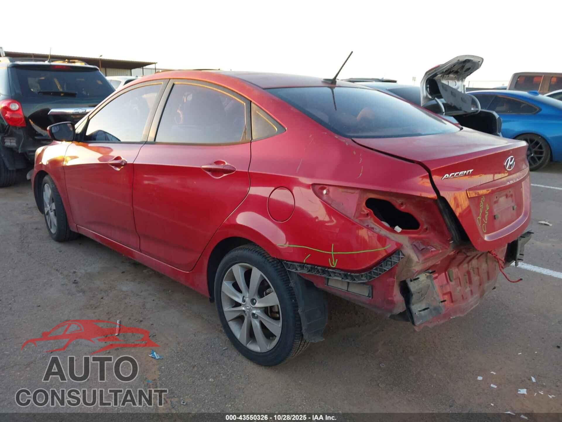 HYUNDAI ACCENT 2014 - KMHCU4AE6EU624612