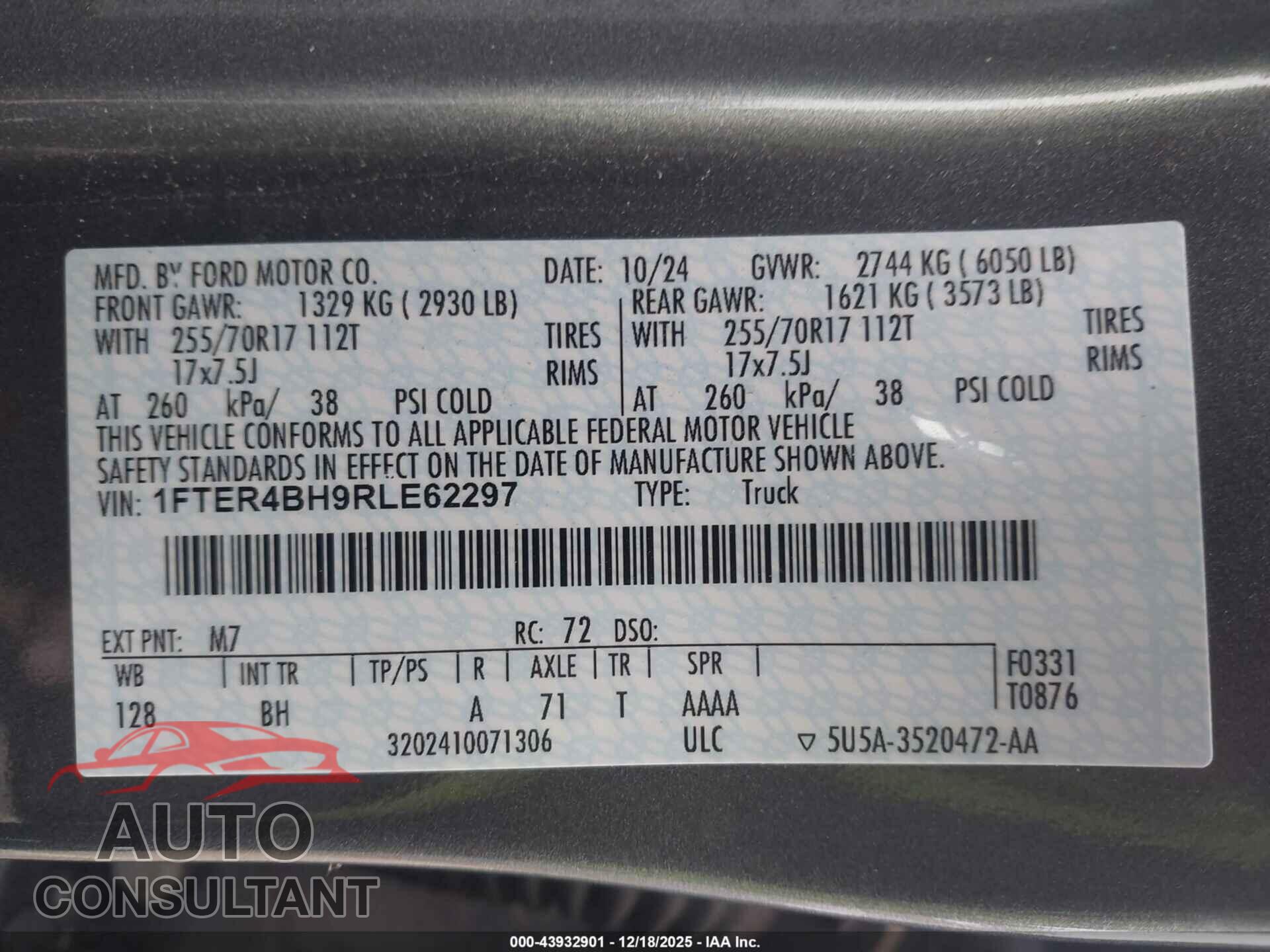 FORD RANGER 2024 - 1FTER4BH9RLE62297