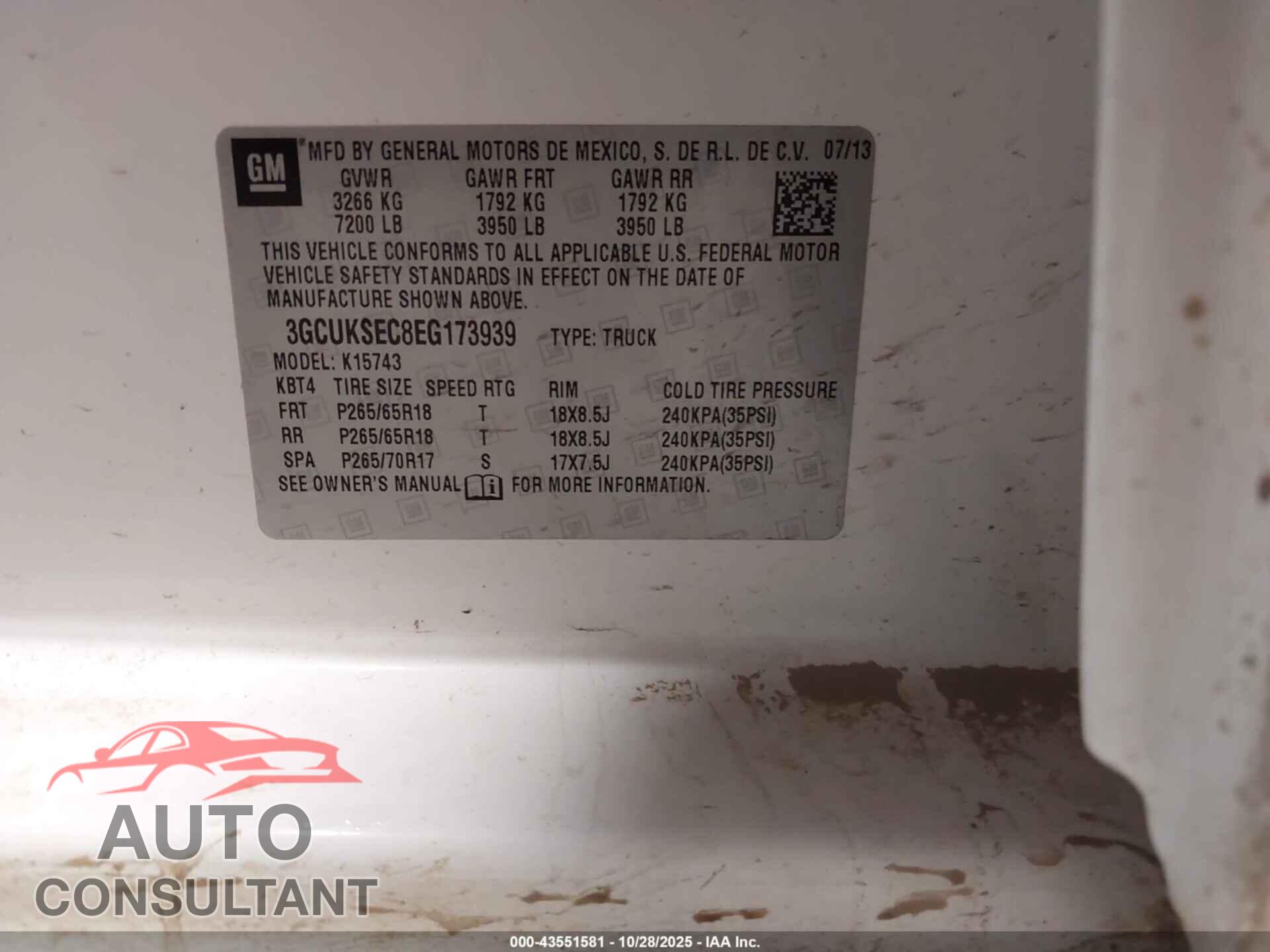CHEVROLET SILVERADO 1500 2014 - 3GCUKSEC8EG173939