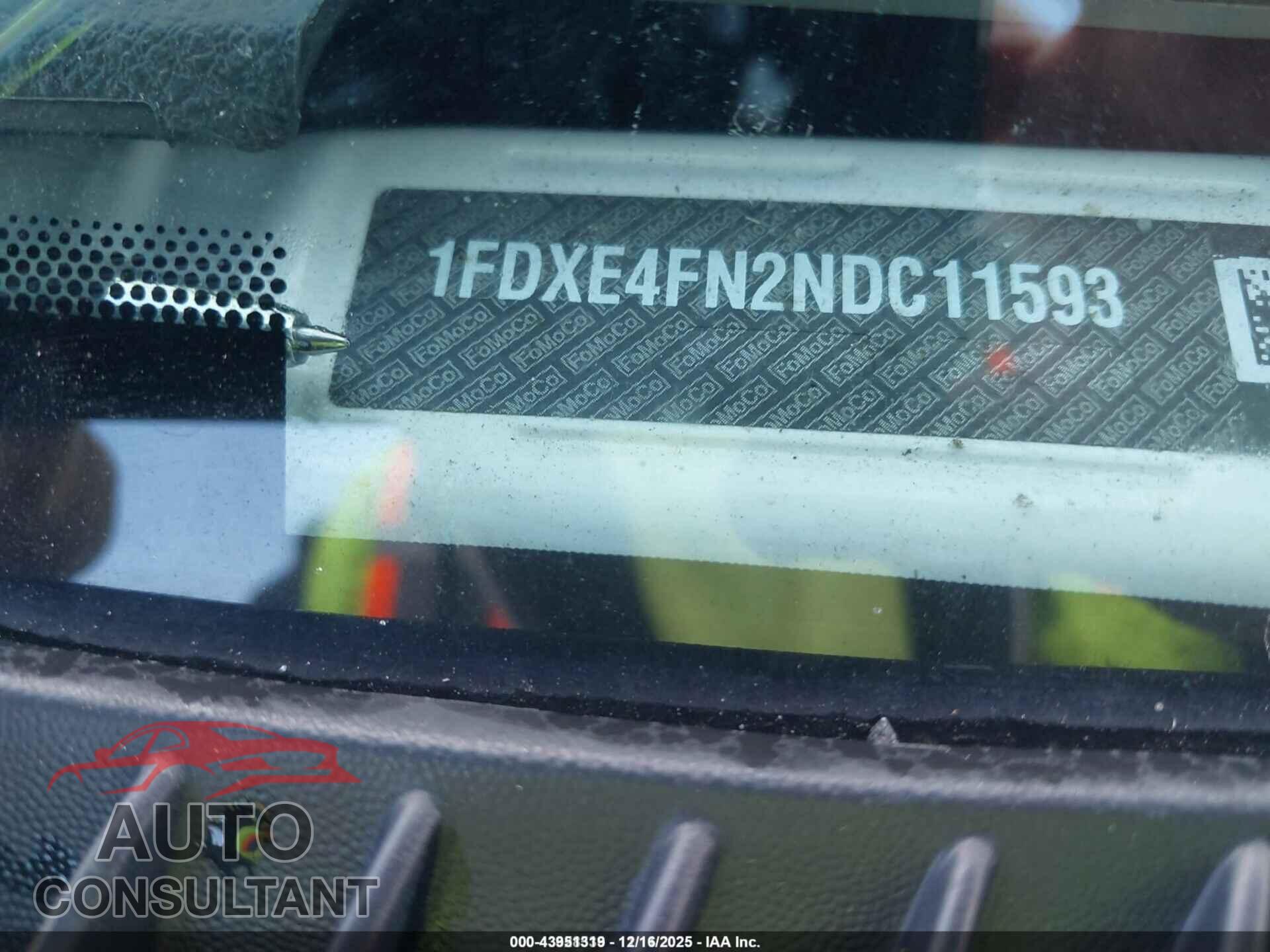 FORD E-450 CUTAWAY 2022 - 1FDXE4FN2NDC11593