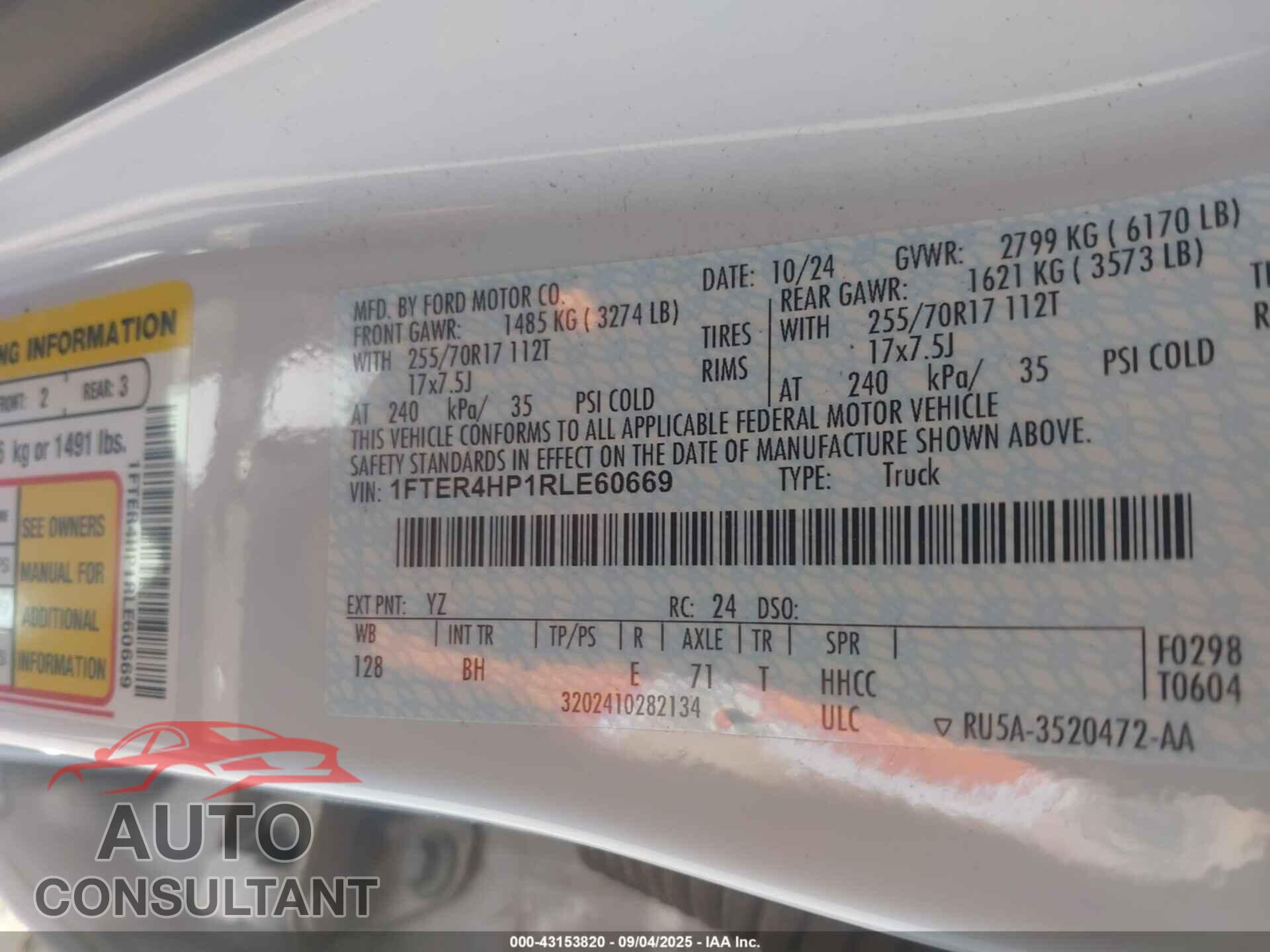 FORD RANGER 2024 - 1FTER4HP1RLE60669