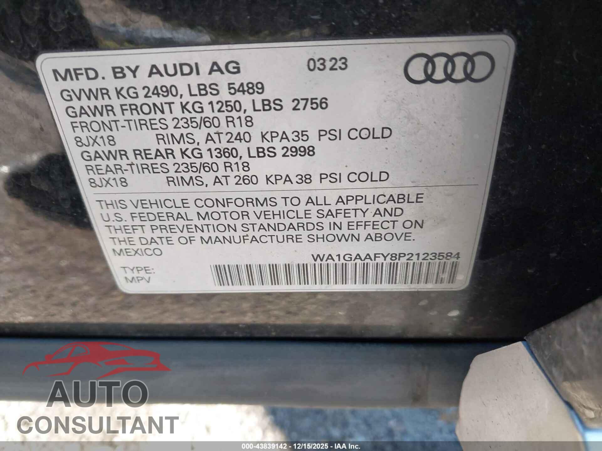 AUDI Q5 2023 - WA1GAAFY8P2123584