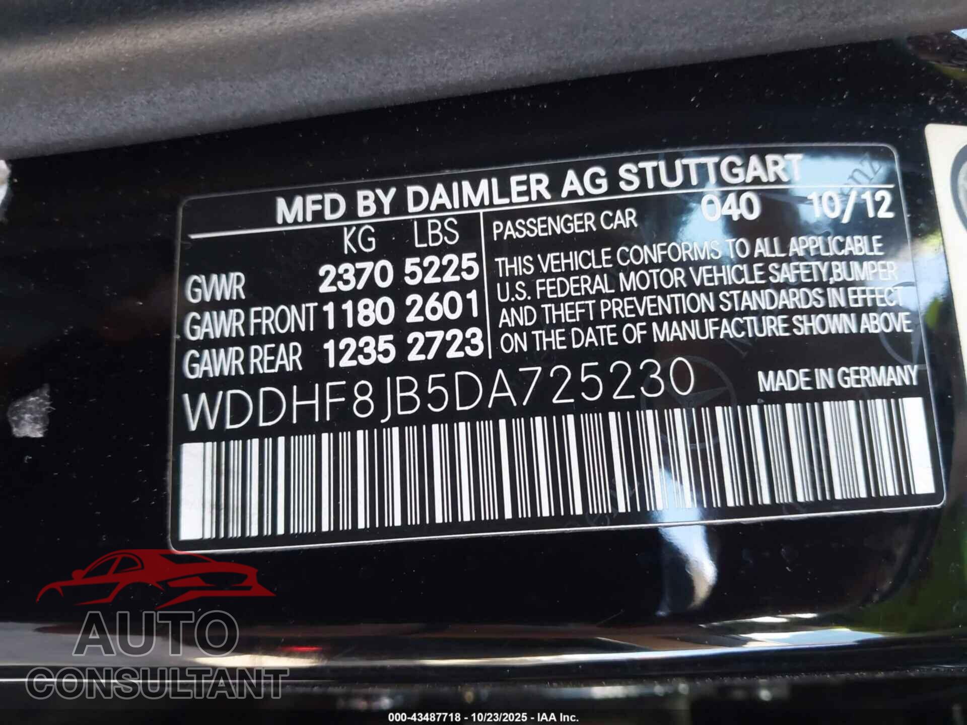 MERCEDES-BENZ E 350 2013 - WDDHF8JB5DA725230