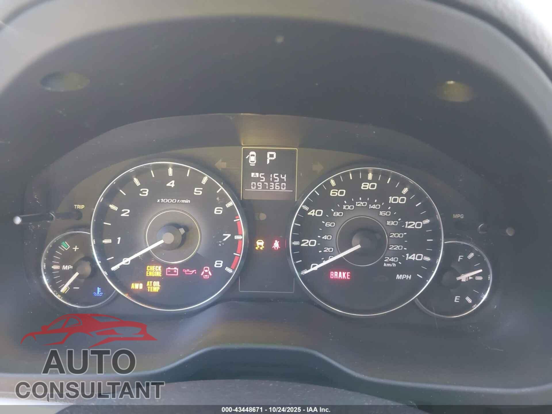 SUBARU OUTBACK 2011 - 4S4BRBCC1B3372864