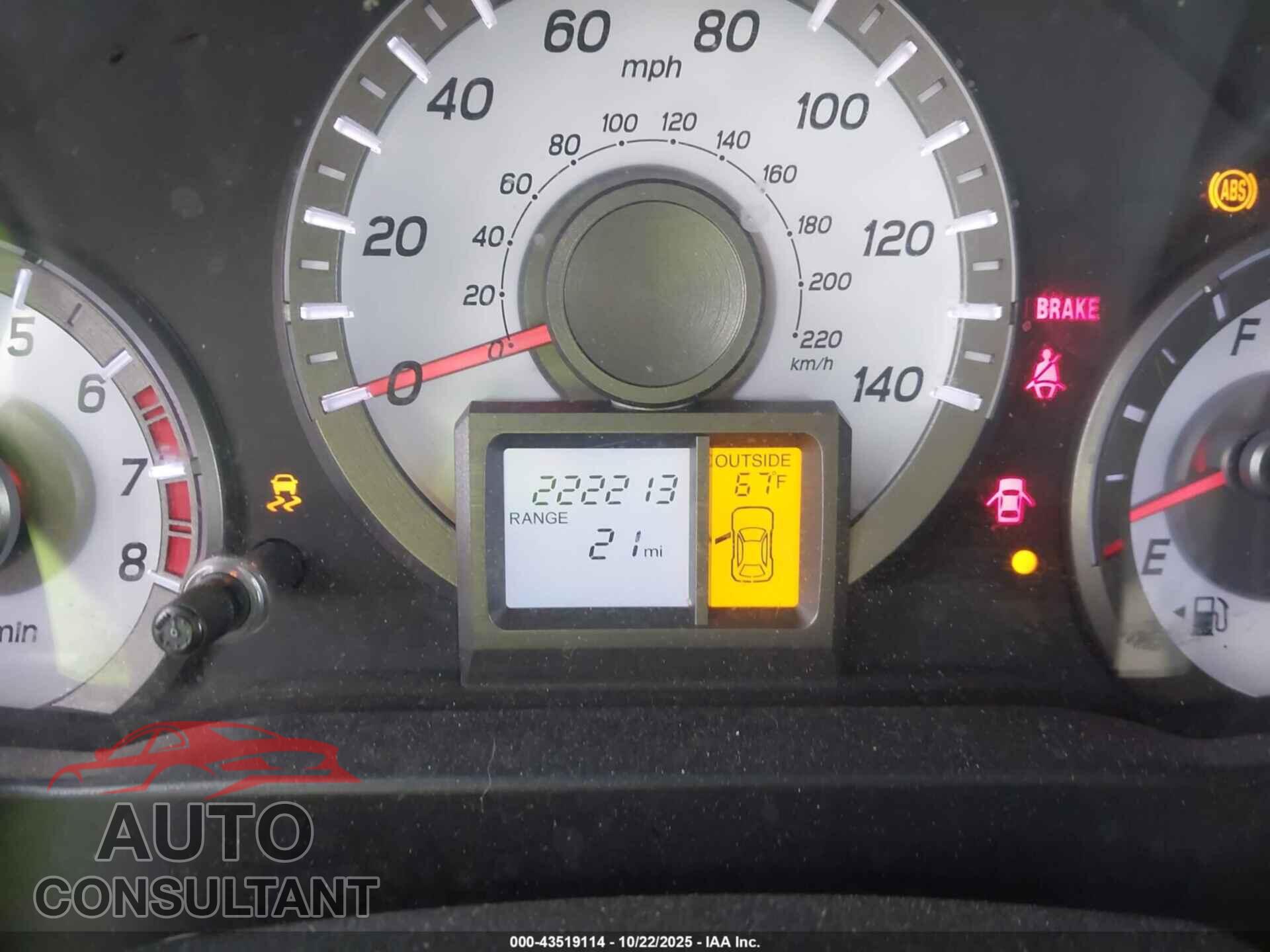 HONDA PILOT 2012 - 5FNYF3H47CB033027