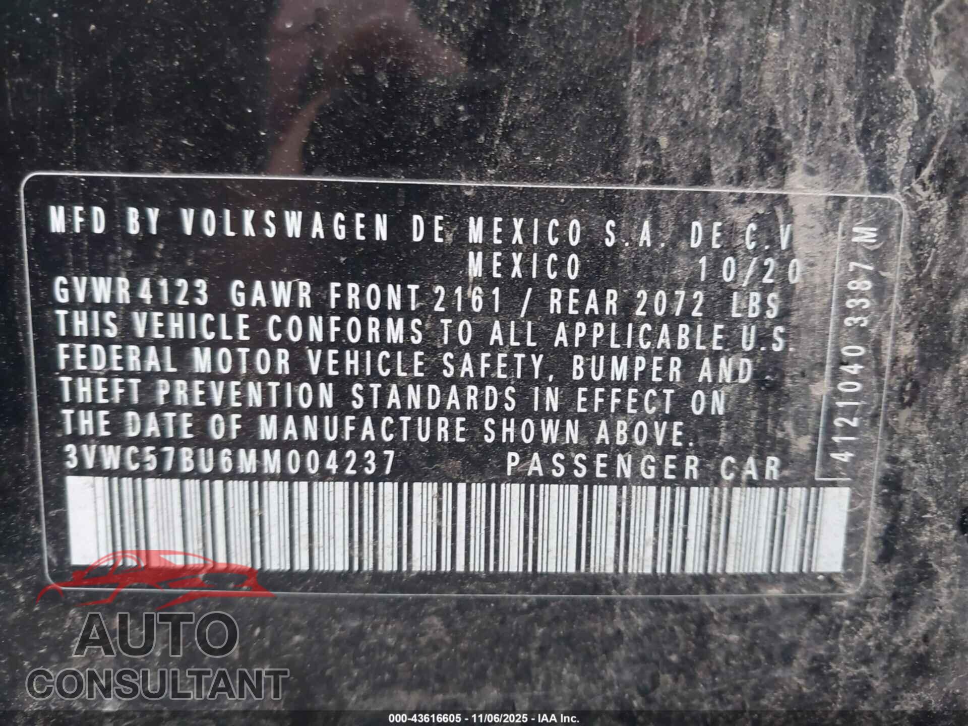 VOLKSWAGEN JETTA 2021 - 3VWC57BU6MM004237