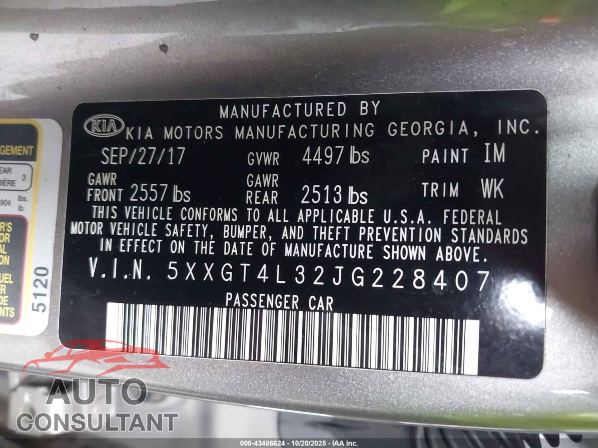 KIA OPTIMA 2018 - 5XXGT4L32JG228407