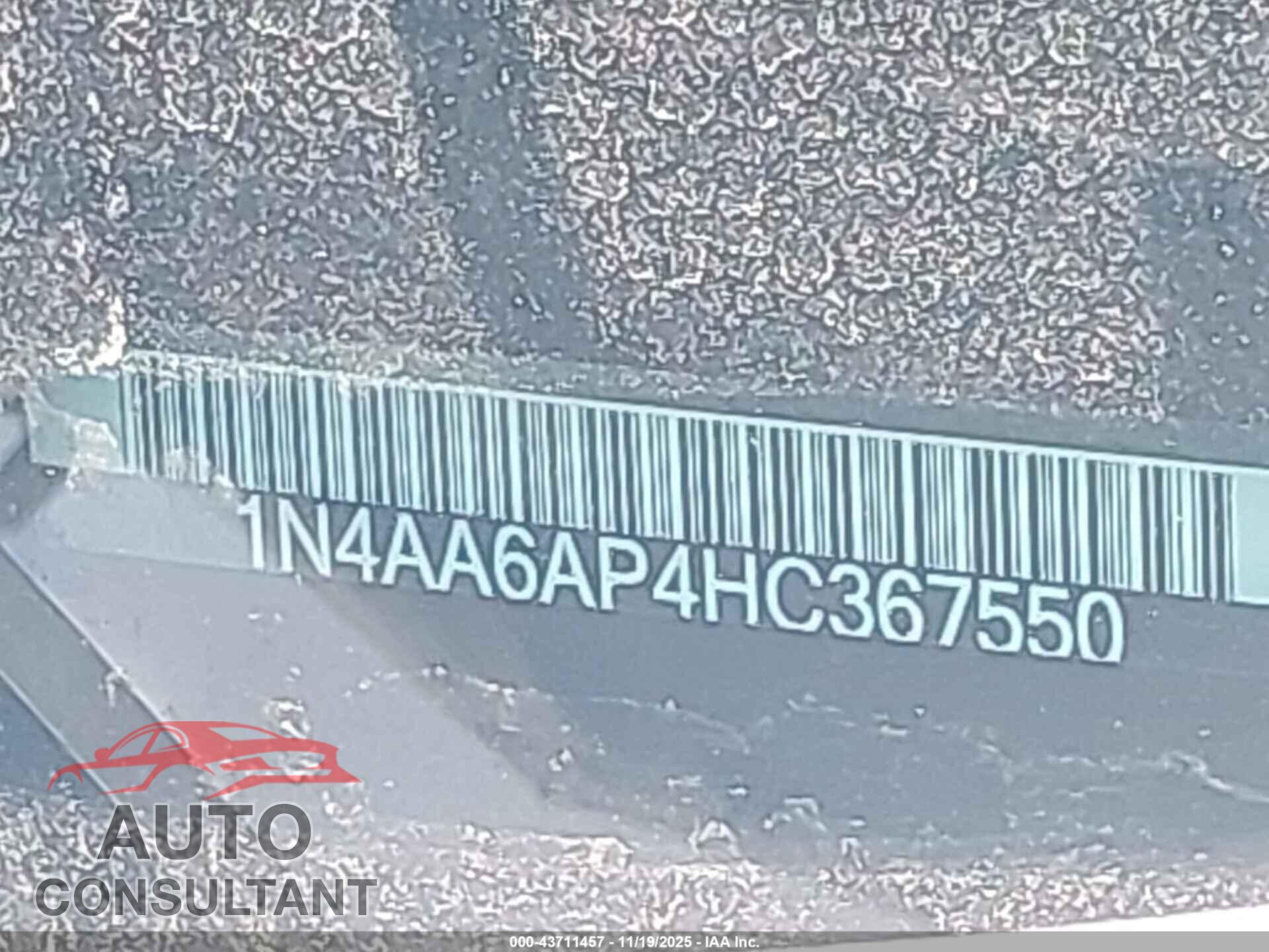 NISSAN MAXIMA 2017 - 1N4AA6AP4HC367550