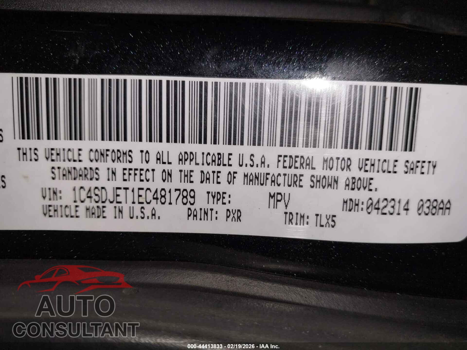 DODGE DURANGO 2014 - 1C4SDJET1EC481789