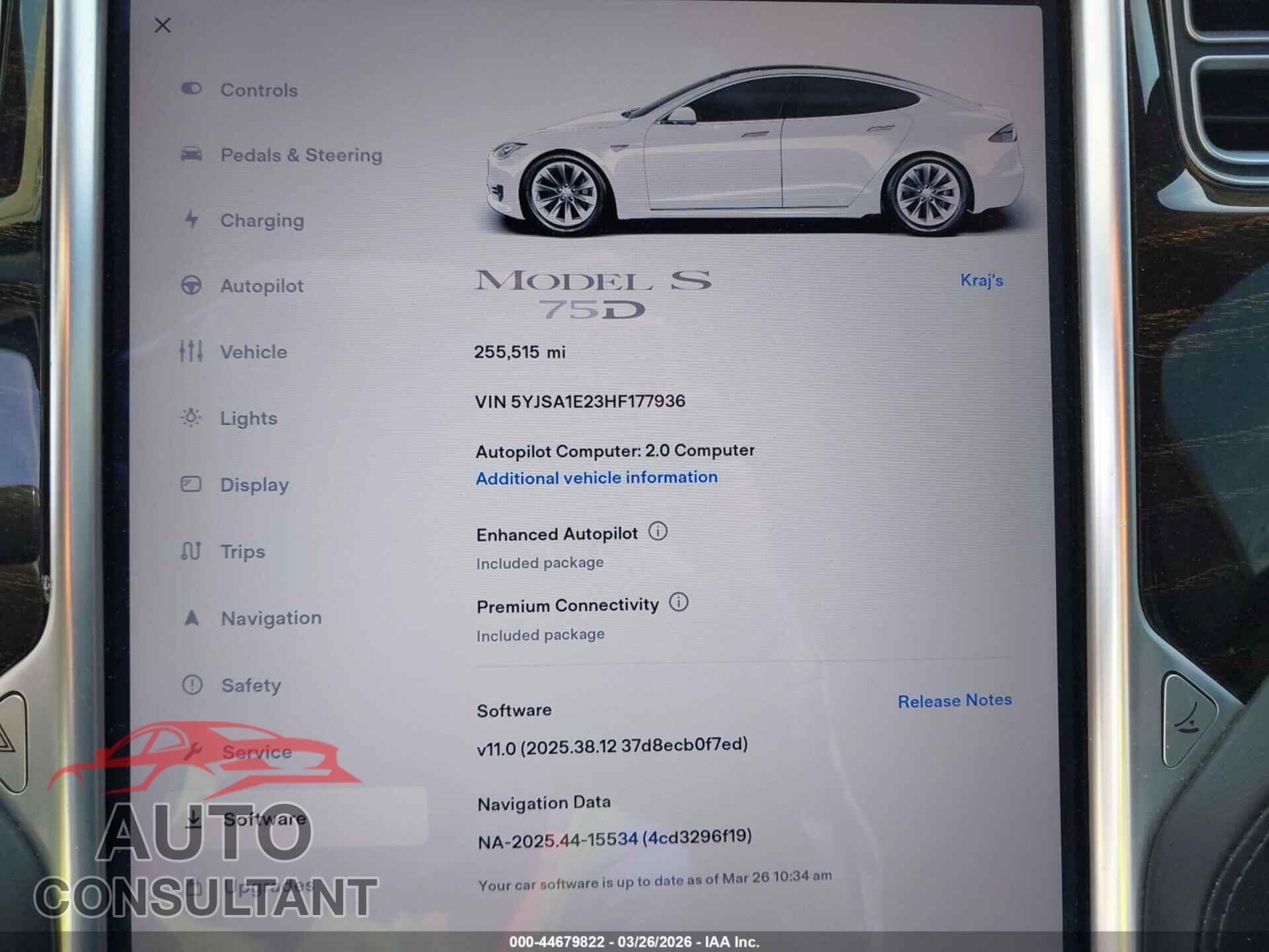 TESLA MODEL S 2017 - 5YJSA1E23HF177936