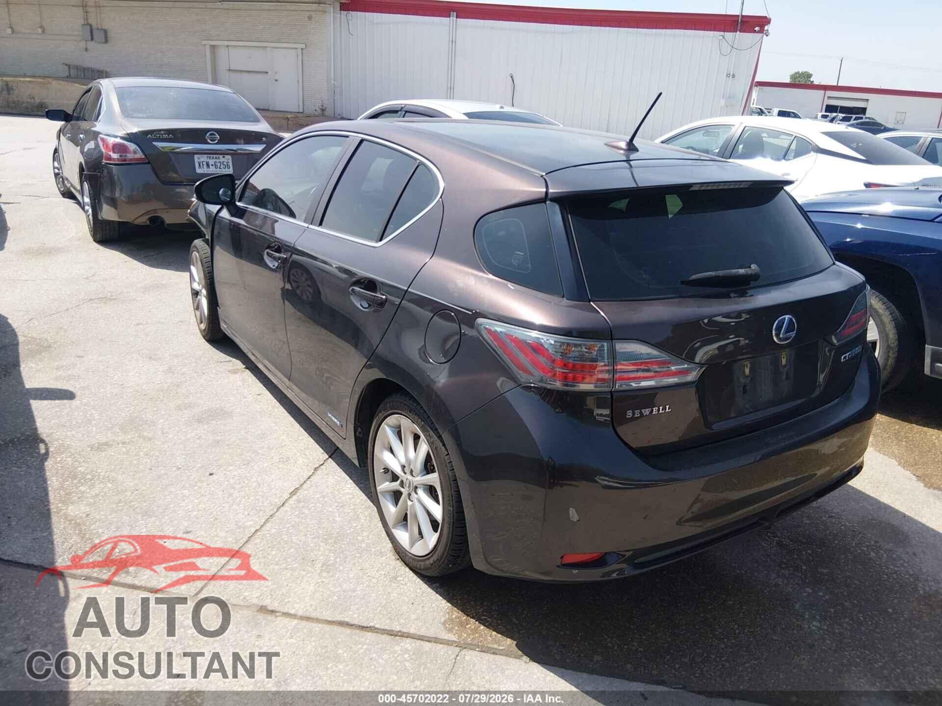 LEXUS CT 200H 2012 - JTHKD5BH3C2064456