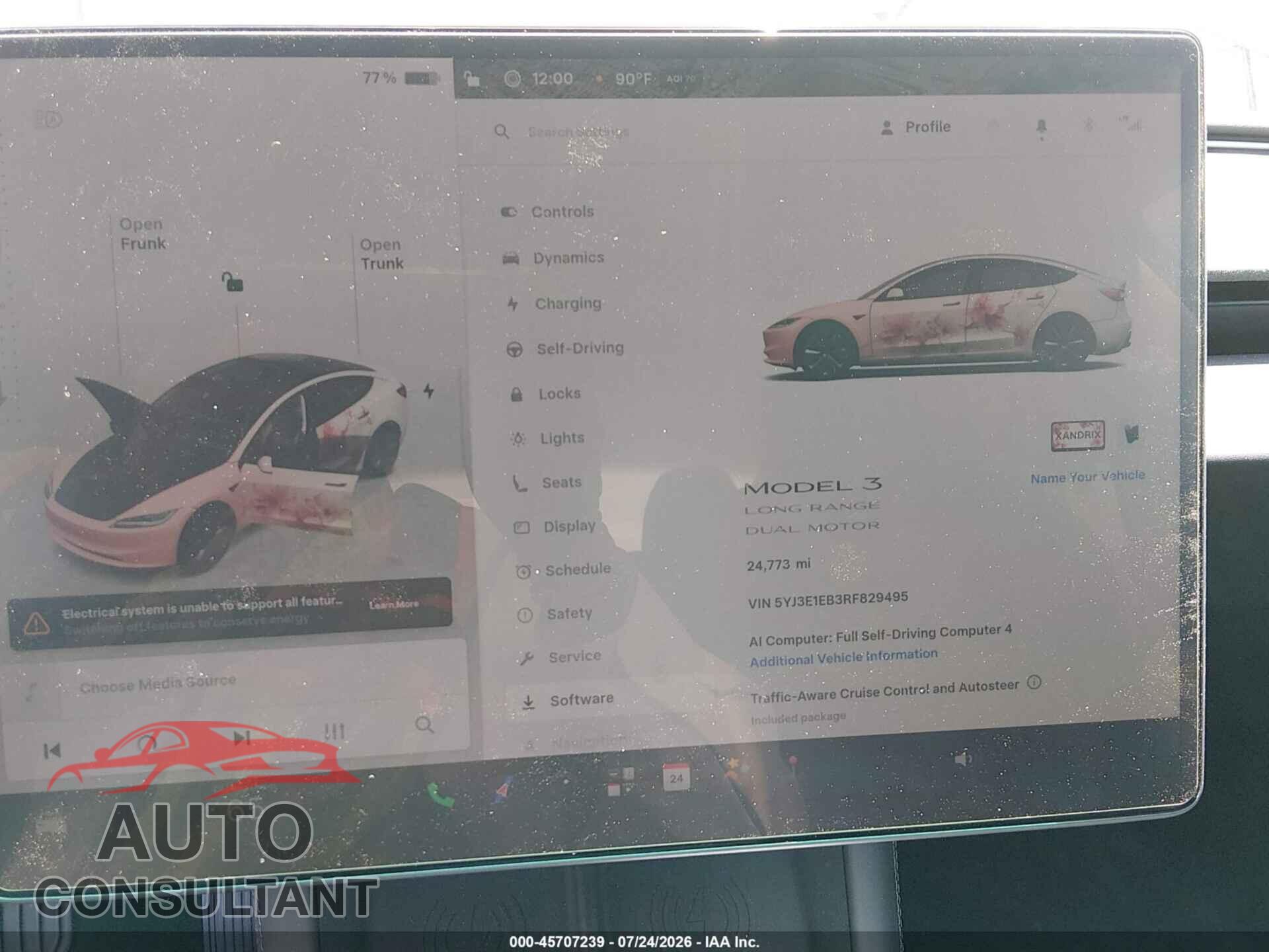 TESLA MODEL 3 2024 - 5YJ3E1EB3RF829495