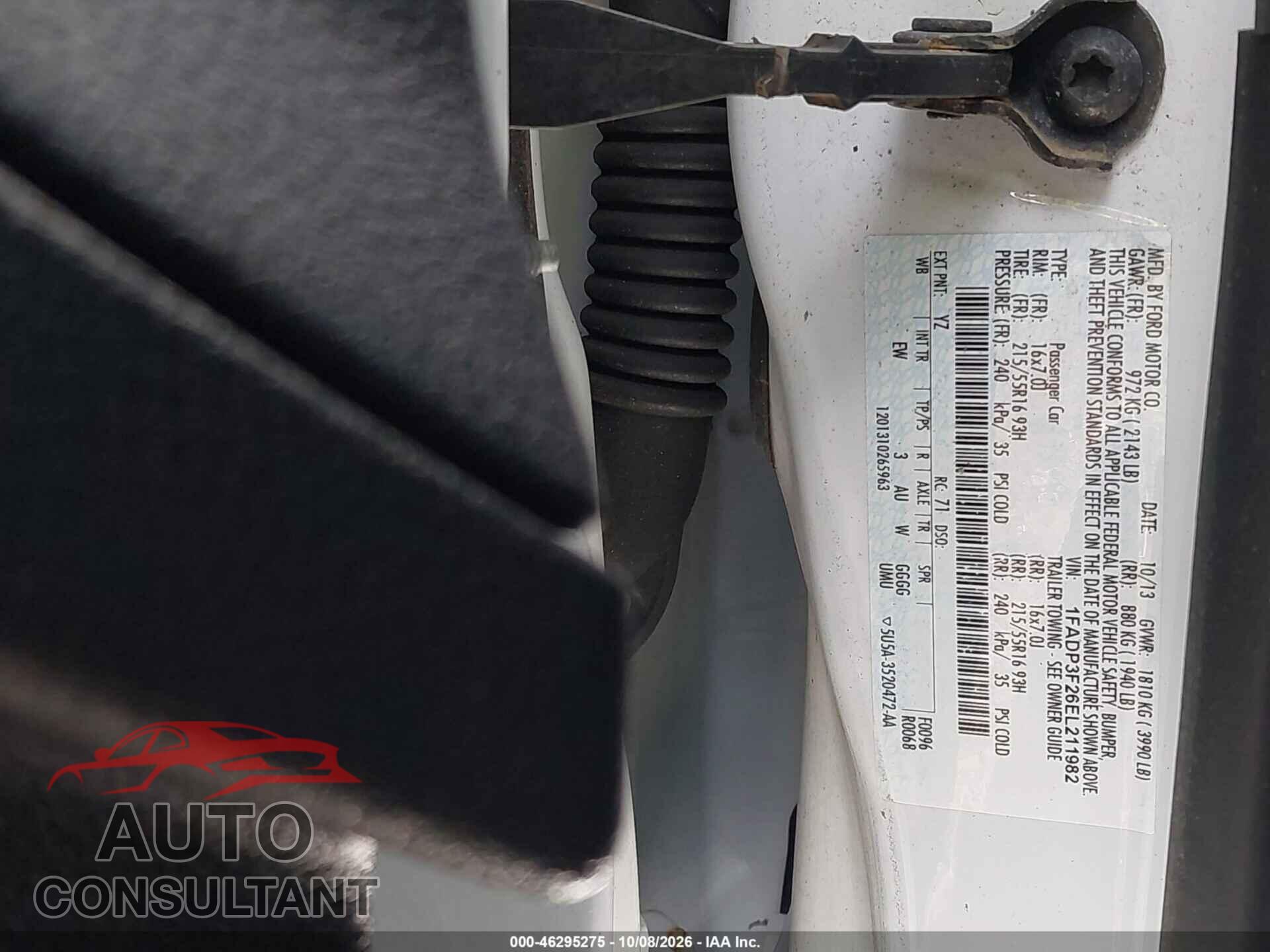 FORD FOCUS 2014 - 1FADP3F26EL211982