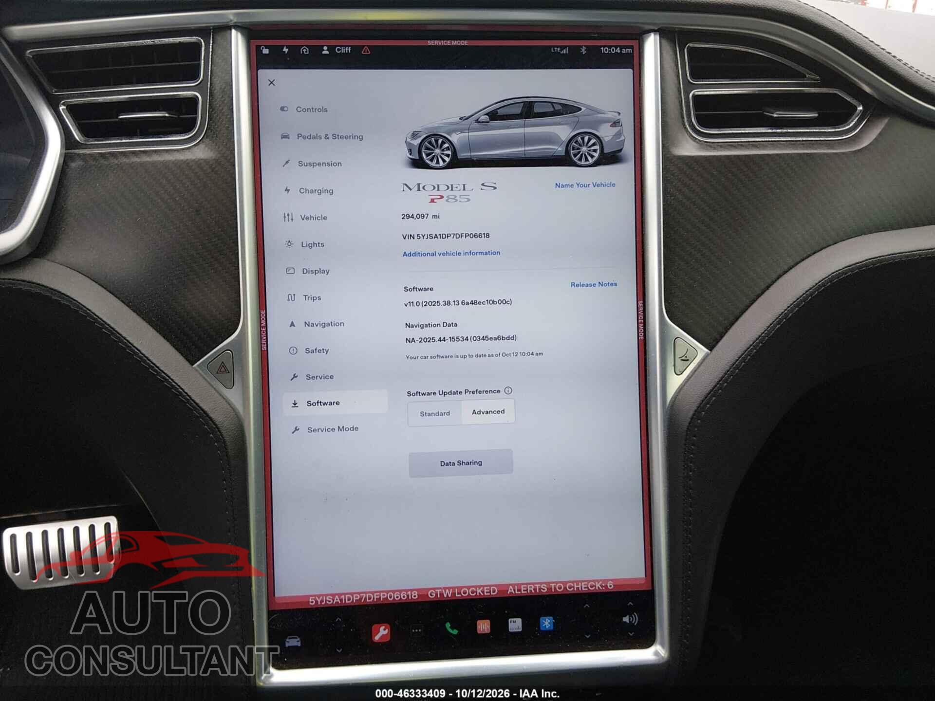 TESLA MODEL S 2013 - 5YJSA1DP7DFP06618