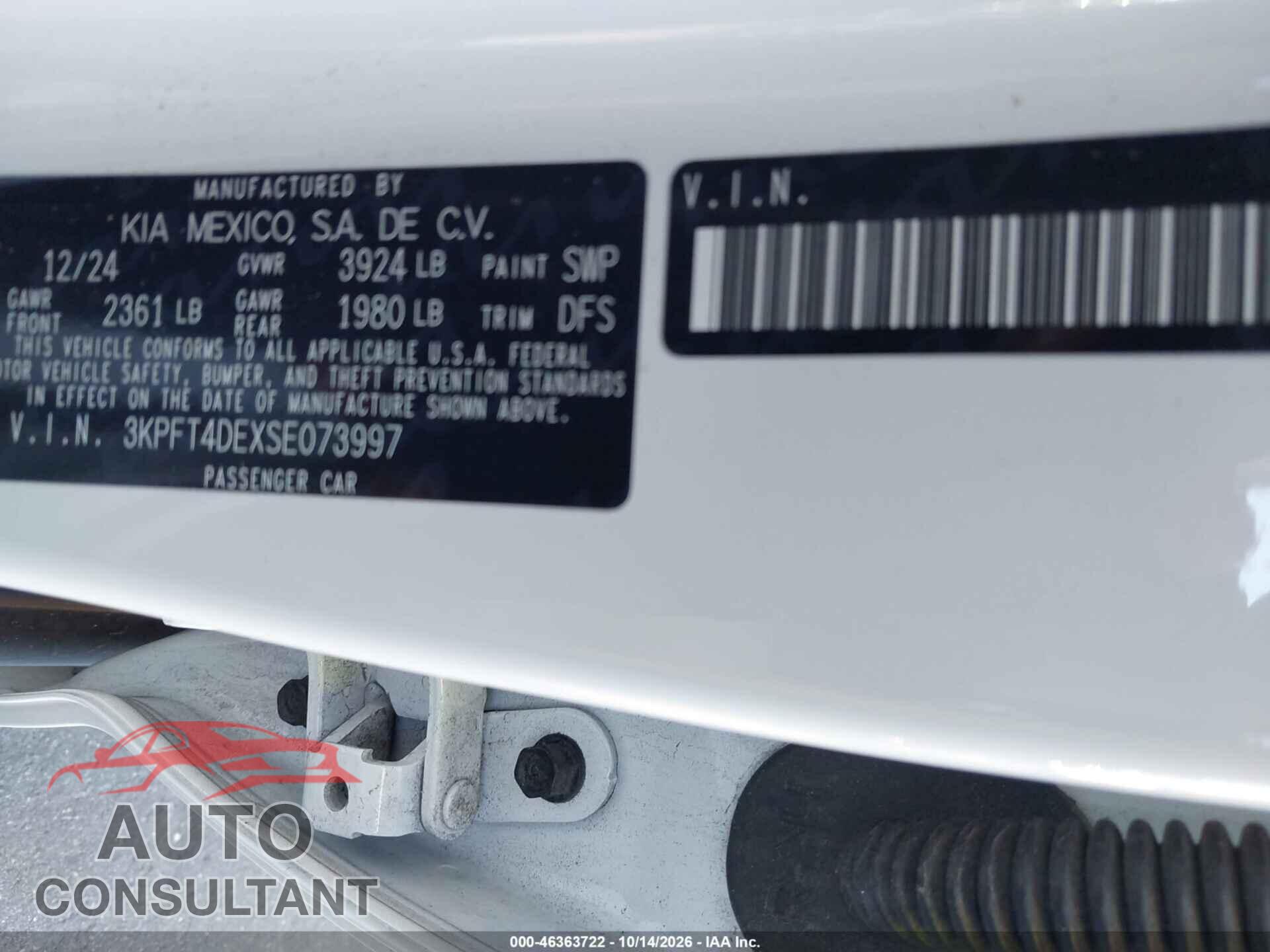 KIA K4 2025 - 3KPFT4DEXSE073997