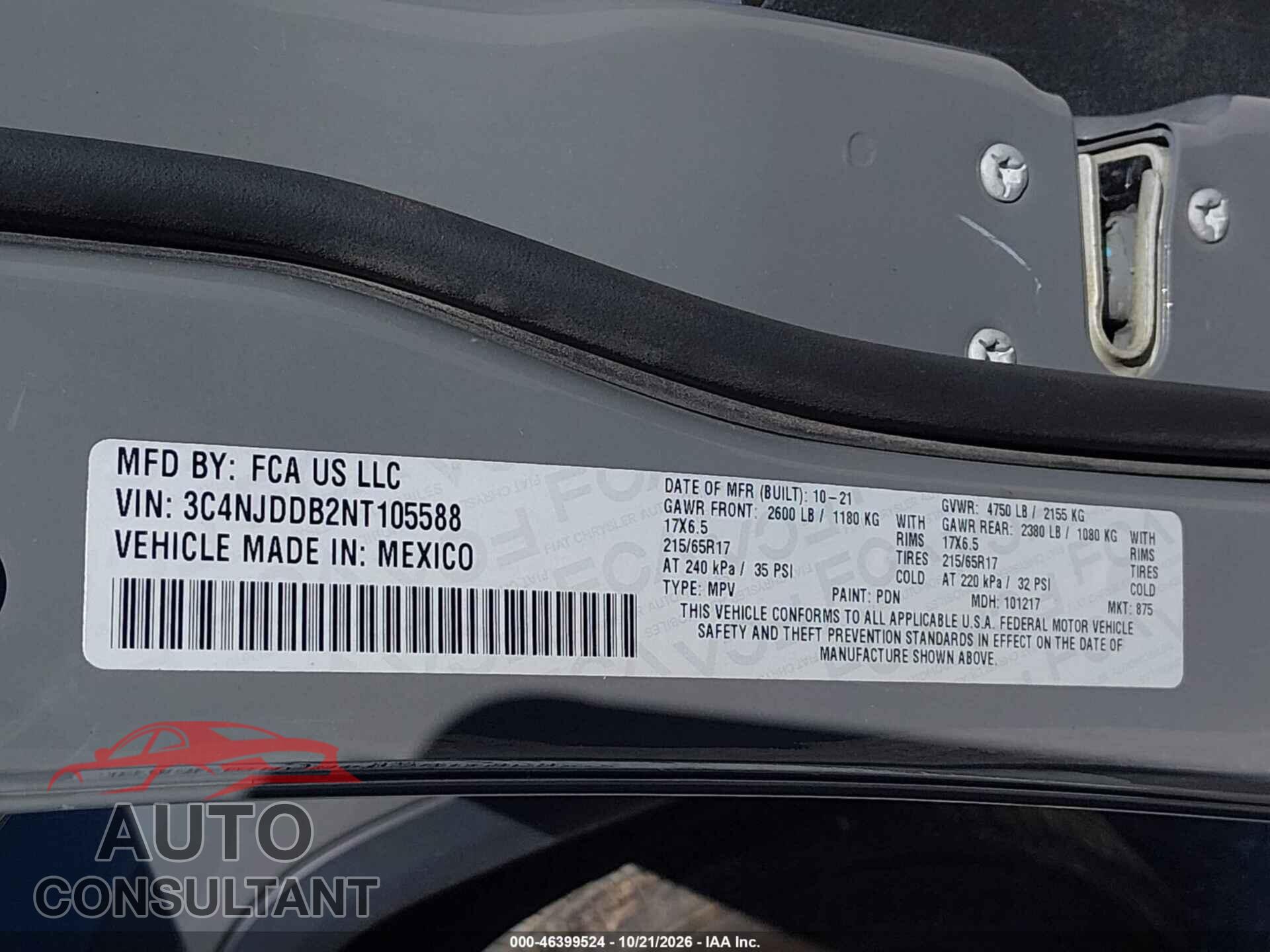 JEEP COMPASS 2022 - 3C4NJDDB2NT105588