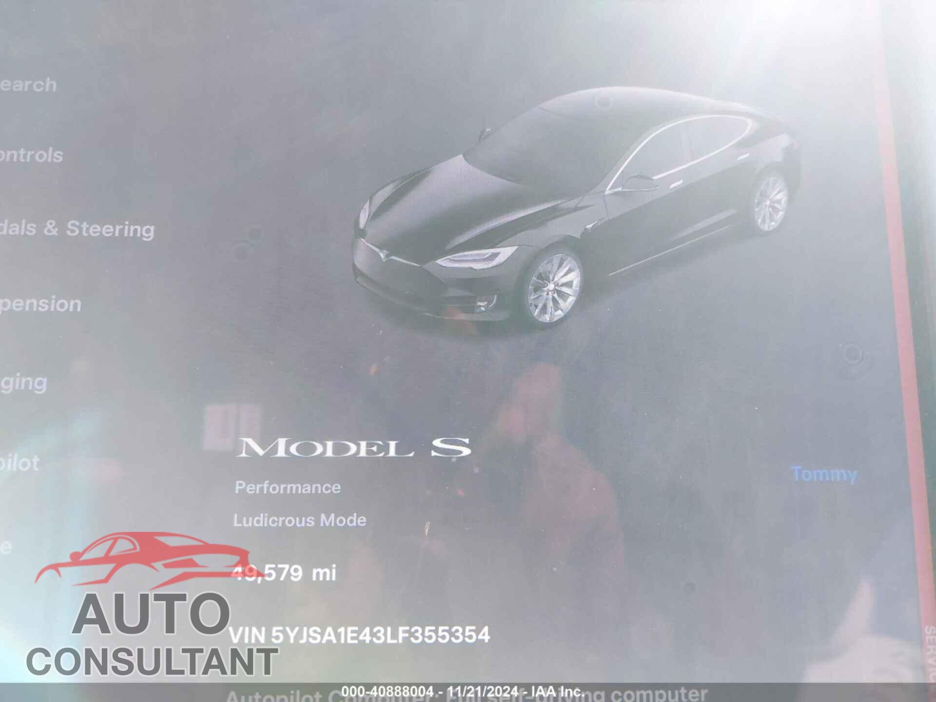 TESLA MODEL S 2020 - 5YJSA1E43LF355354