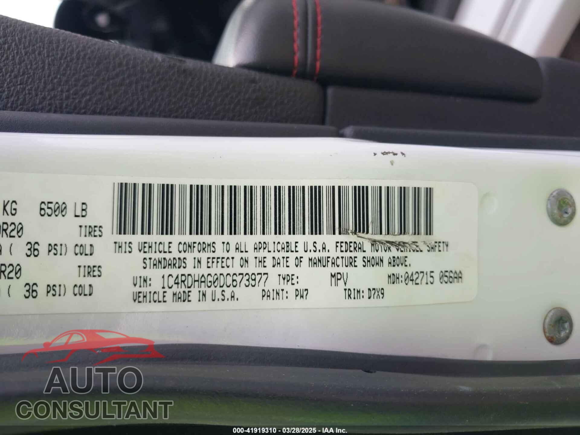 DODGE DURANGO 2013 - 1C4RDHAG0DC673977