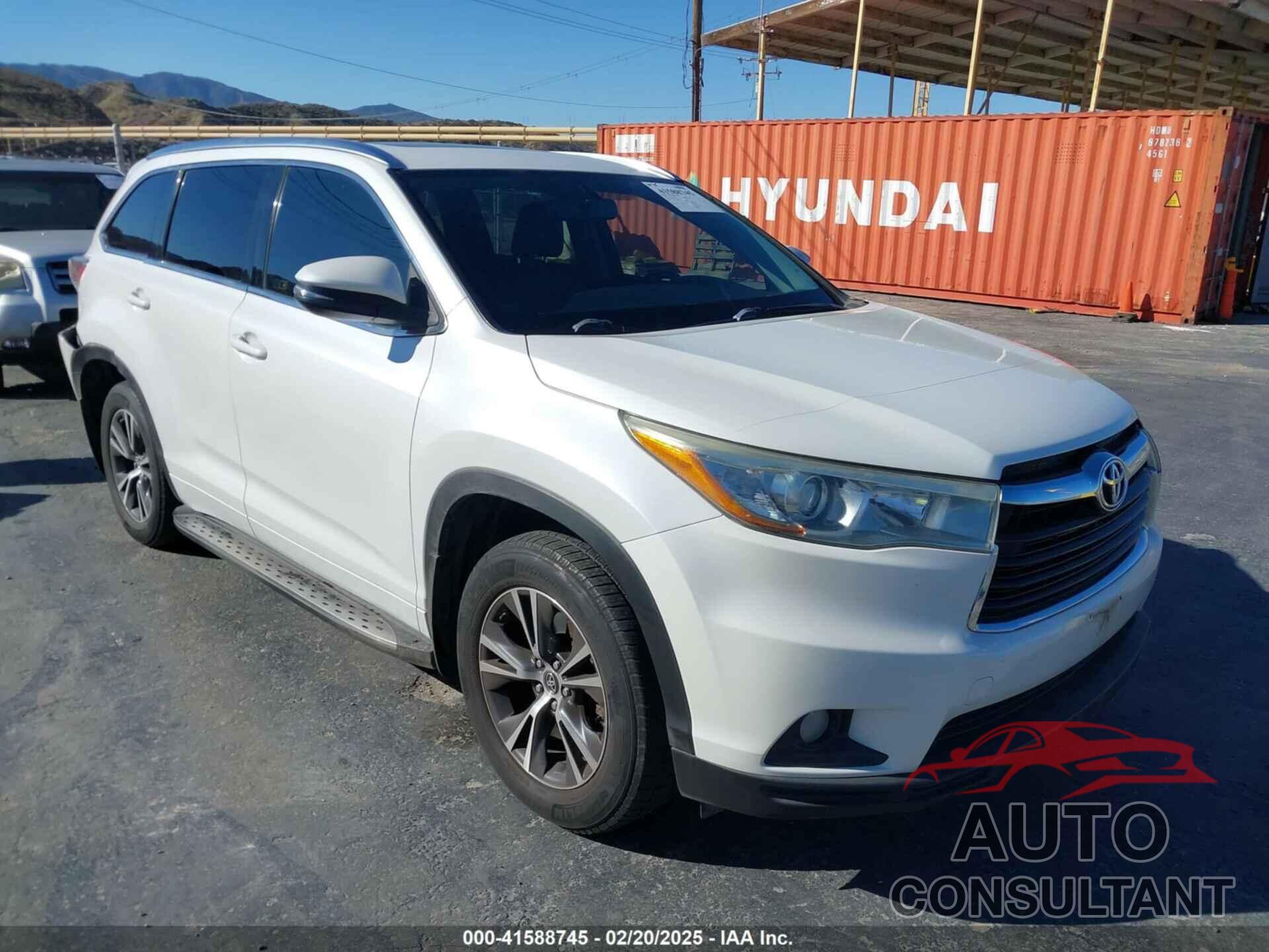 TOYOTA HIGHLANDER 2016 - 5TDKKRFH3GS160434