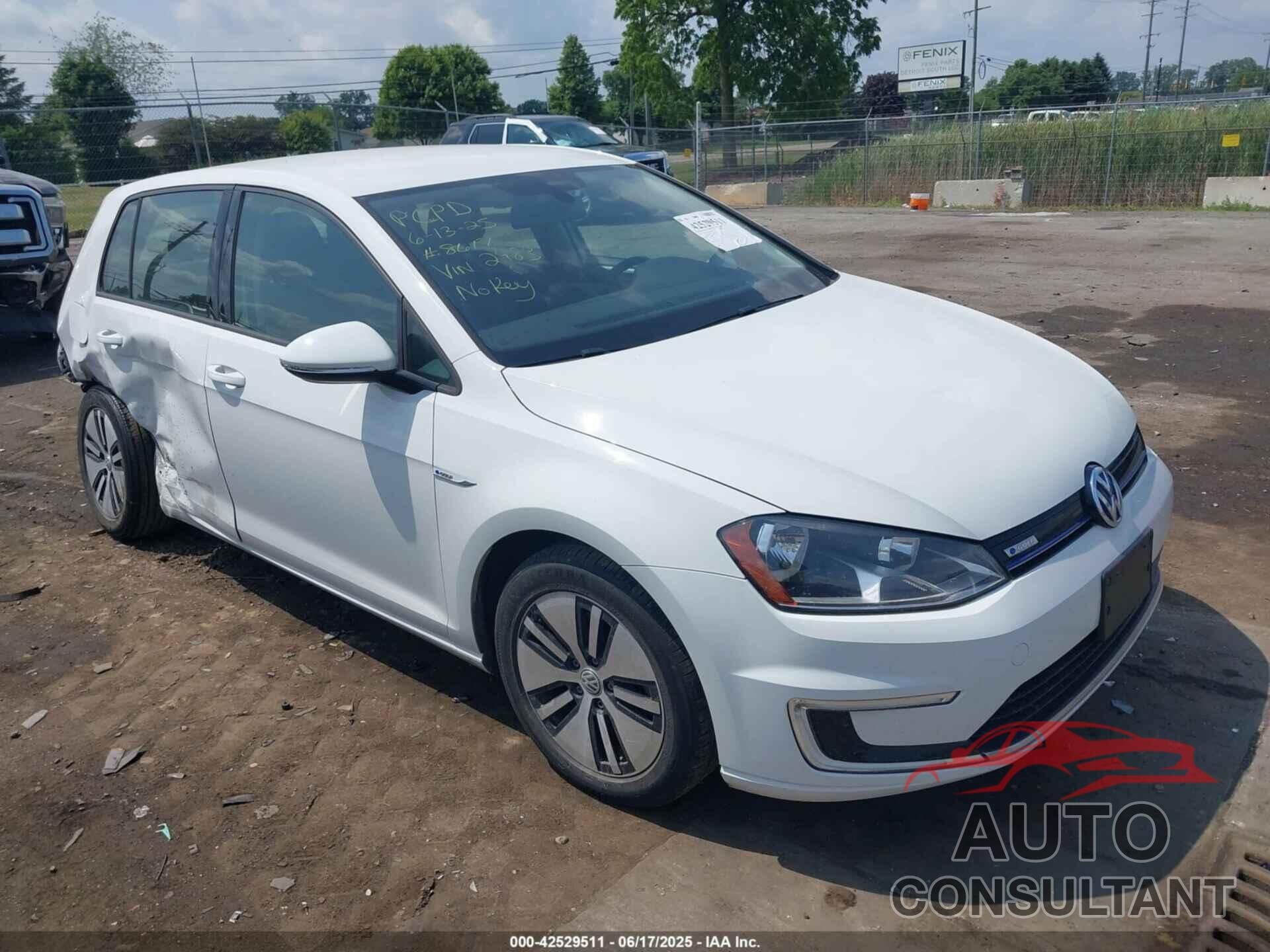 VOLKSWAGEN E-GOLF 2016 - WVWKP7AU3GW912983