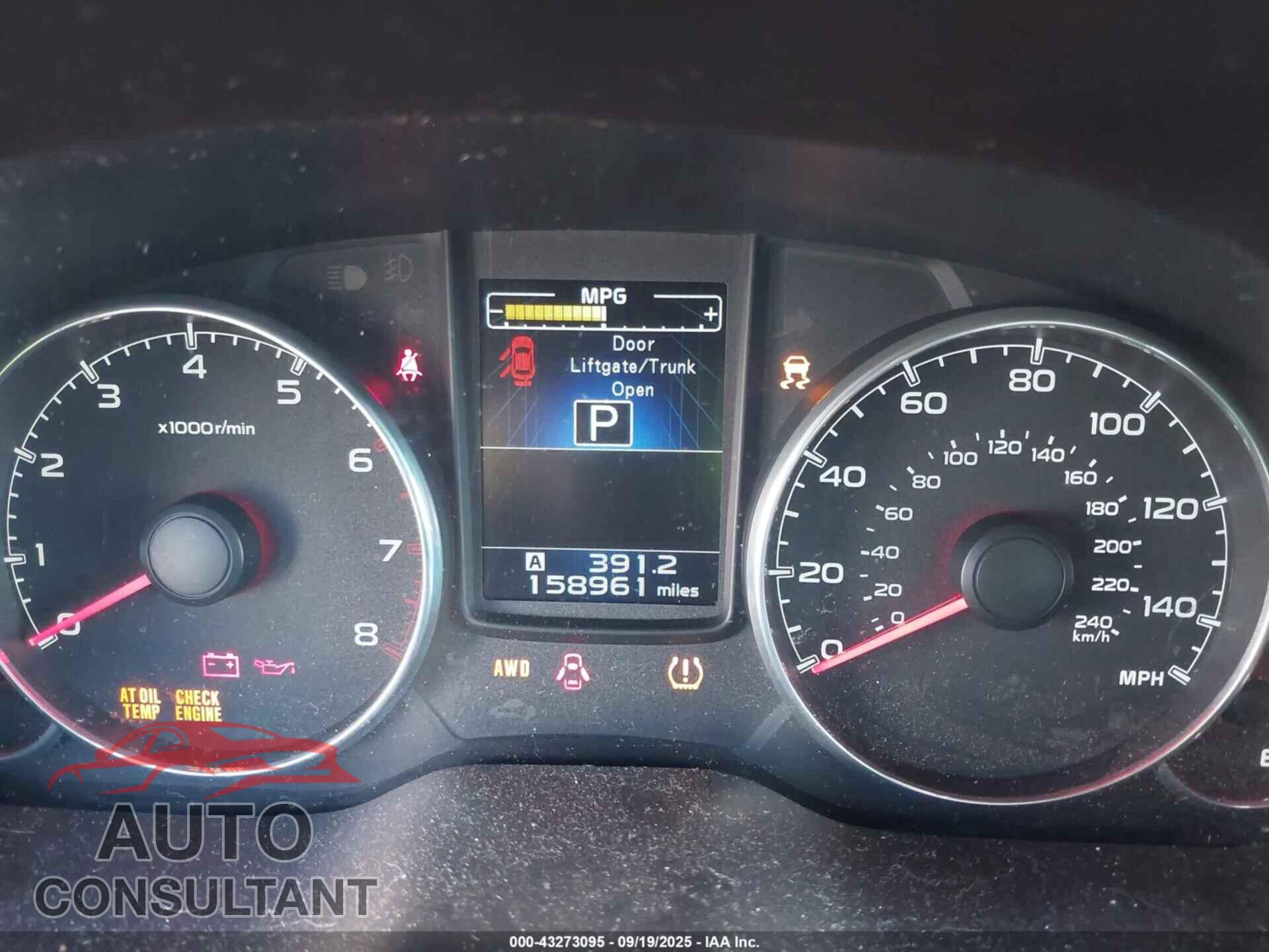 SUBARU OUTBACK 2013 - 4S4BRBLC2D3304429