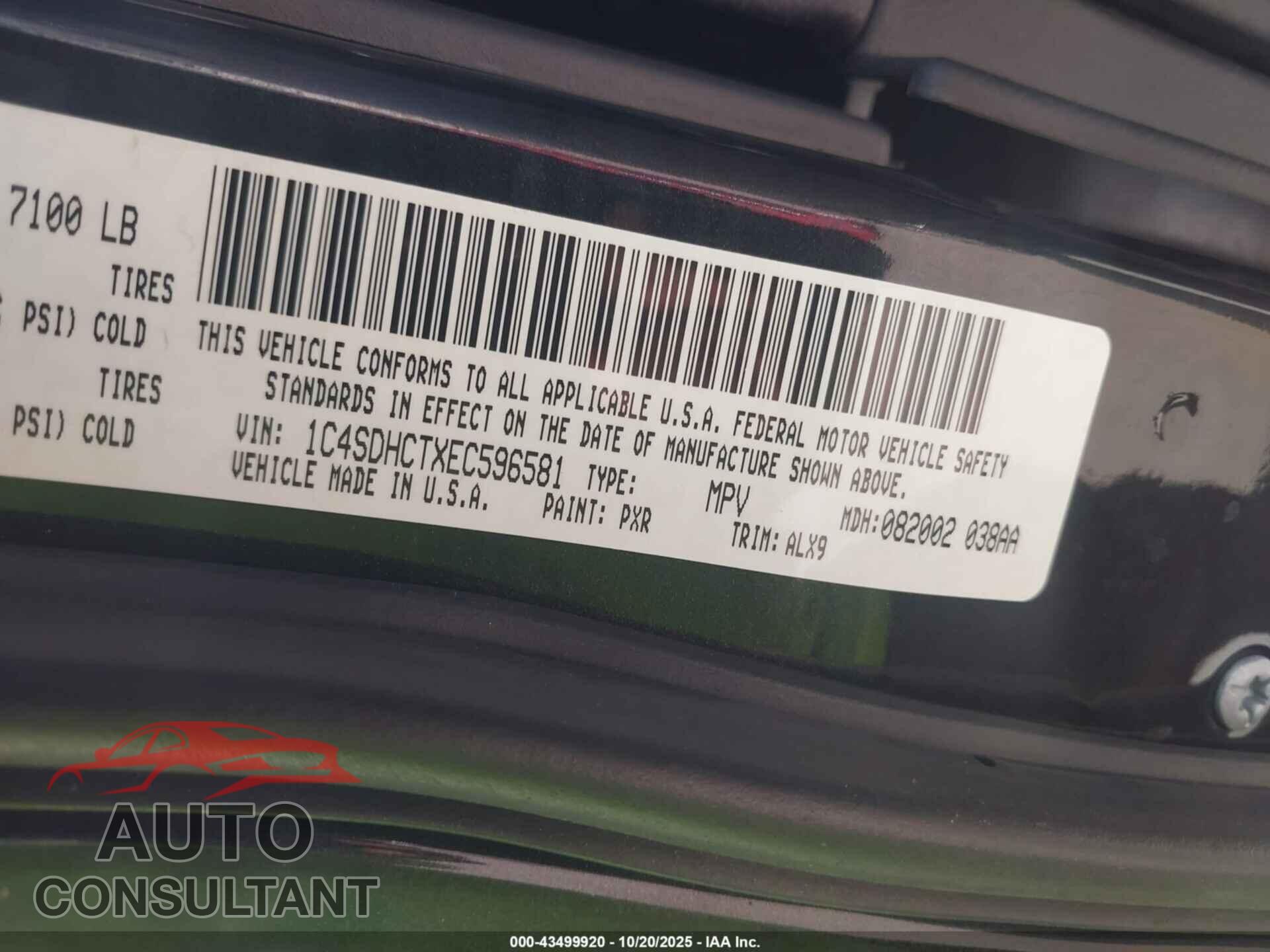DODGE DURANGO 2014 - 1C4SDHCTXEC596581